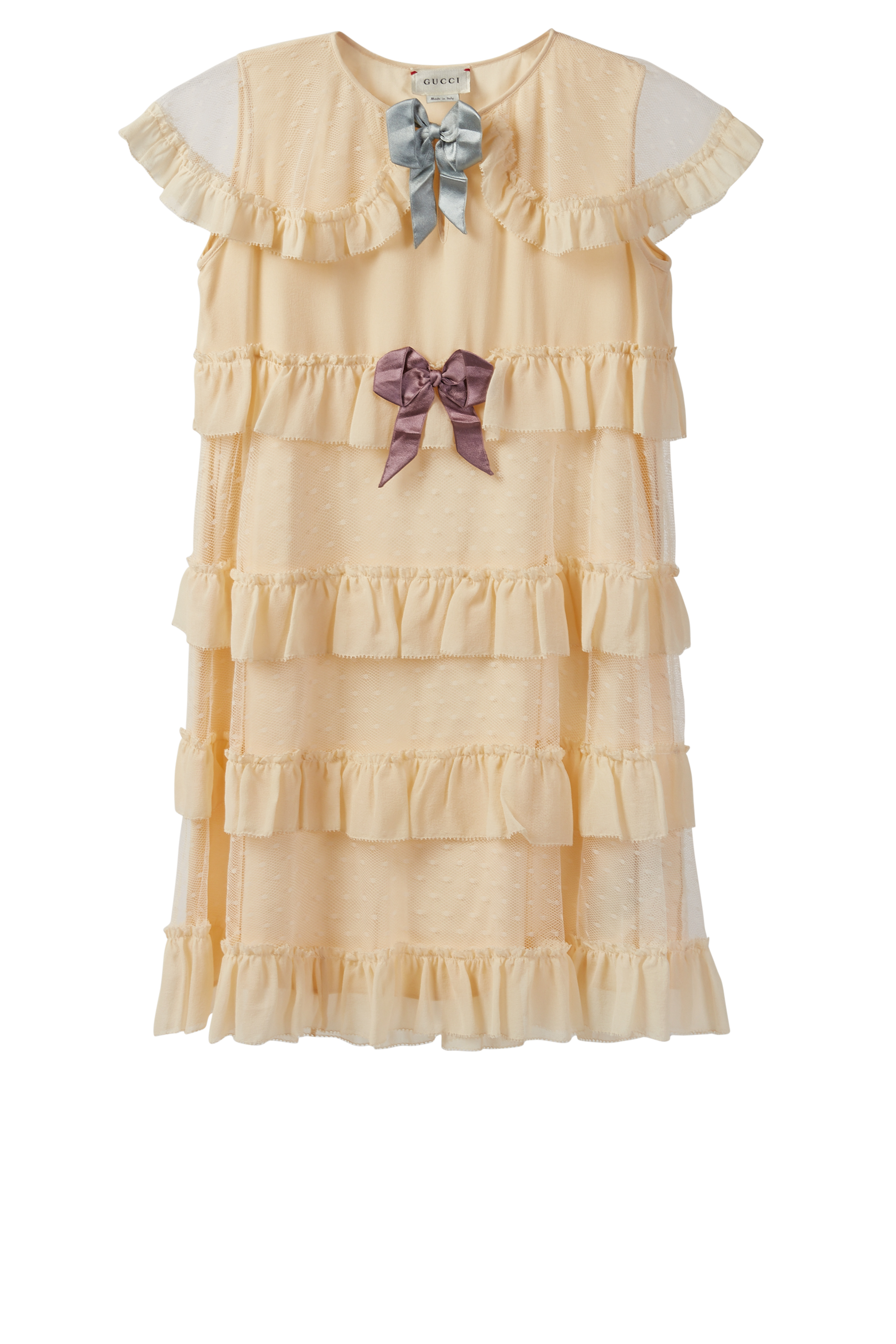 فستان بطبقات ورقعة على شكل عقدة 