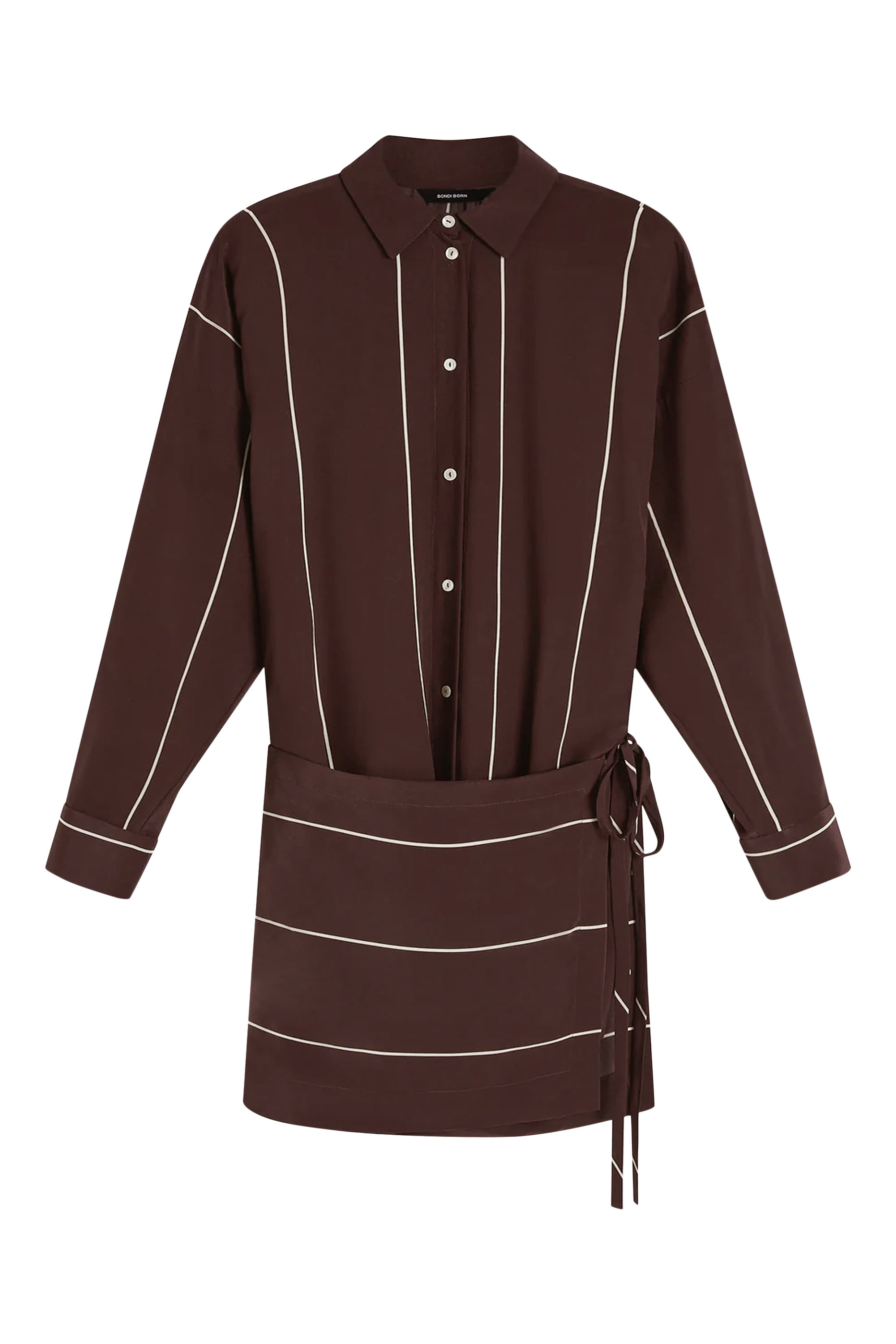 فستان أورتا قصير بتصميم ملفوف حرير