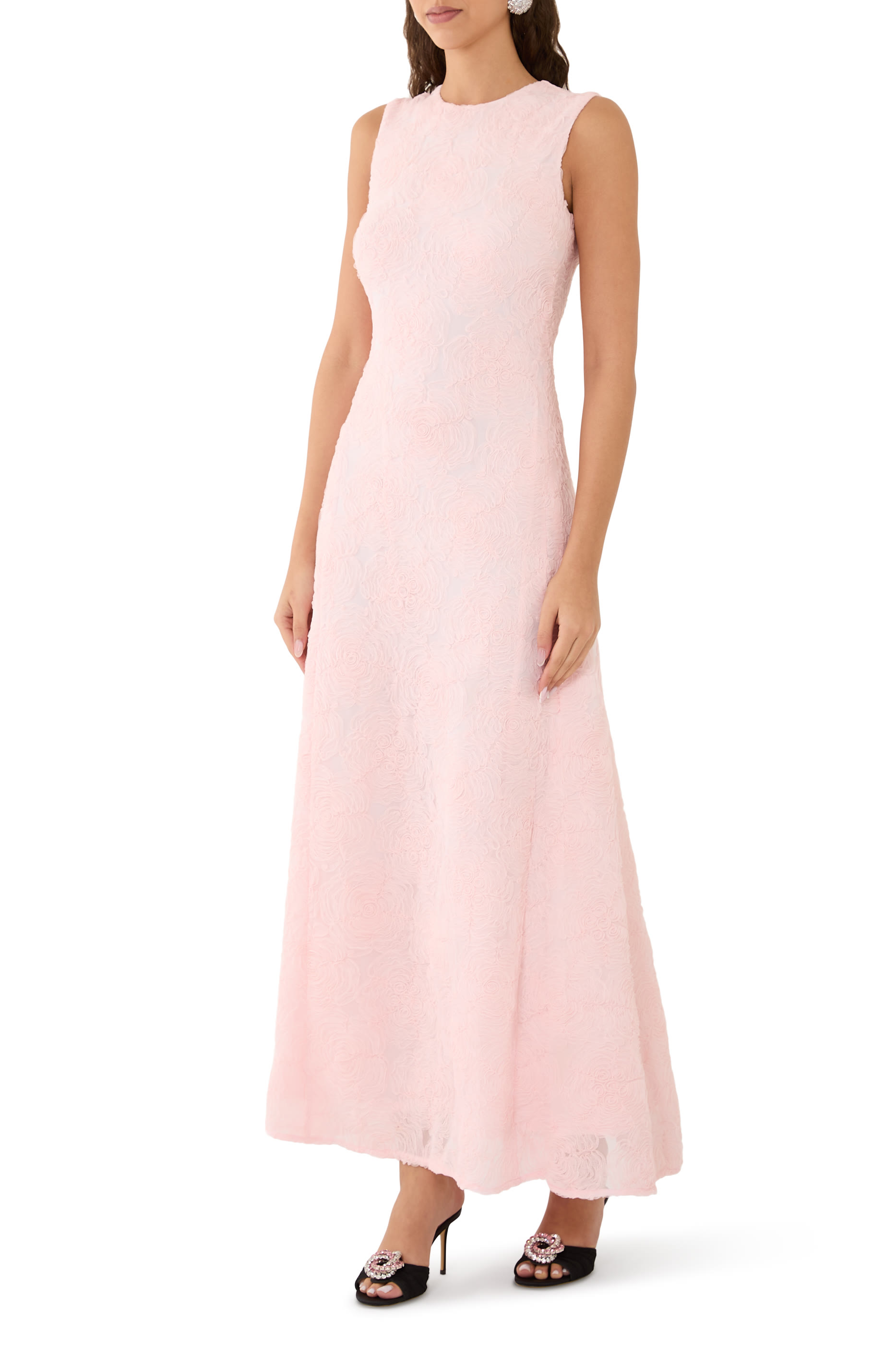 فستان طويل قماش شبكي