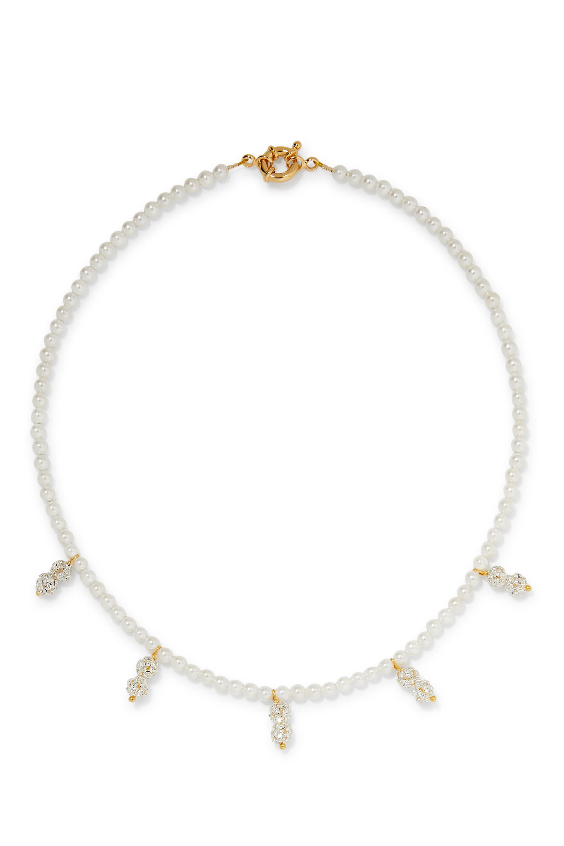 قلادة مرصعة بلؤلؤ و خمسة حلي ستراس