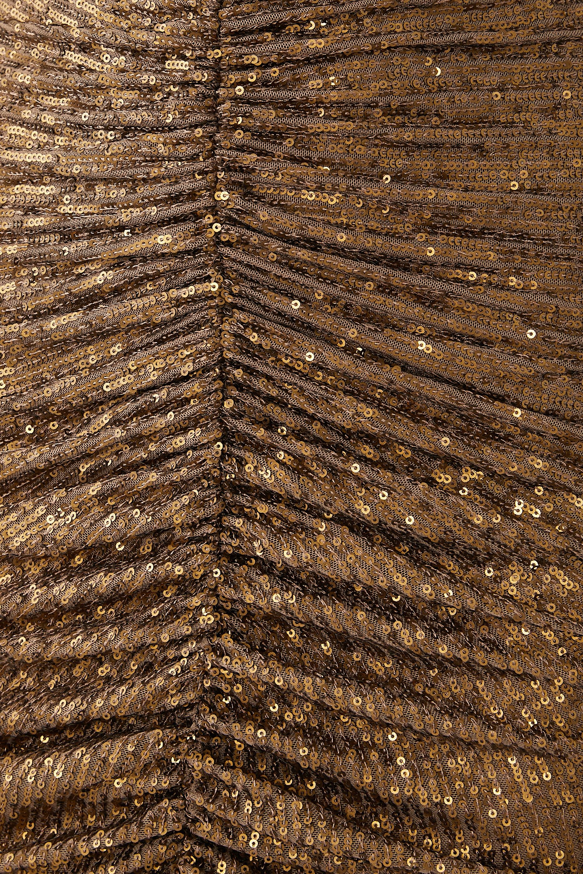 فستان سهرة بقصة ذيل السمكة بأكمام طويلة وياقة V وجزء أمامي مكشكش