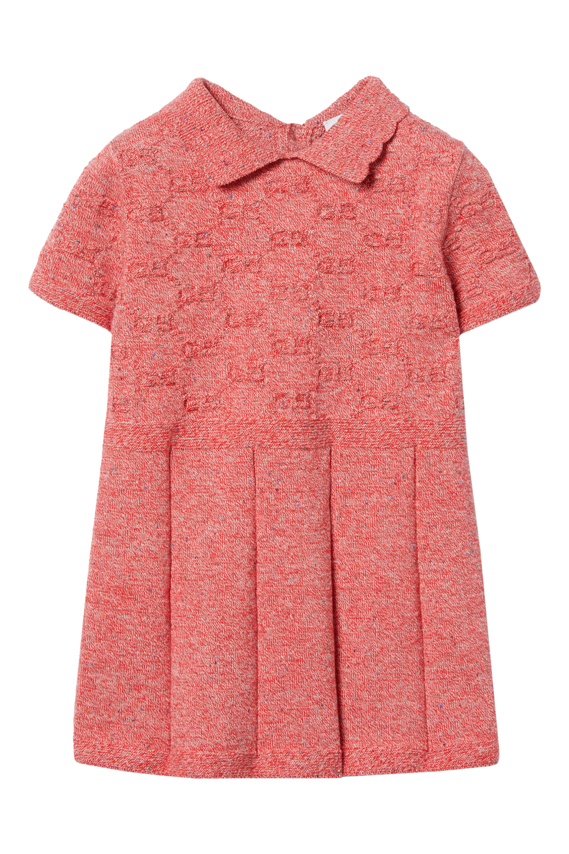 فستان بأكمام قصيرة مزين بشعار الماركة للأطفال