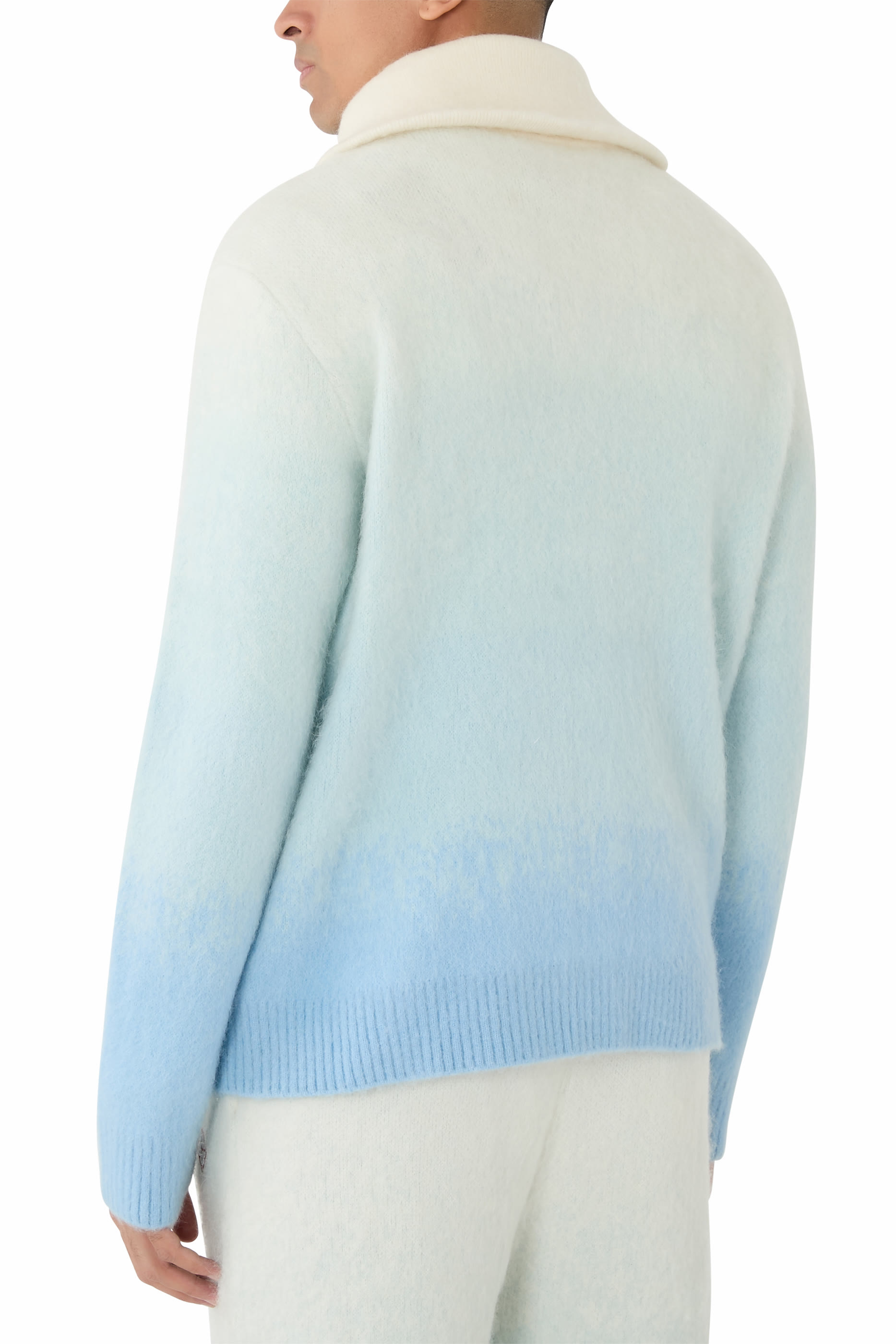 جاكيت بسحاب موهير ناعم بلون متدرج