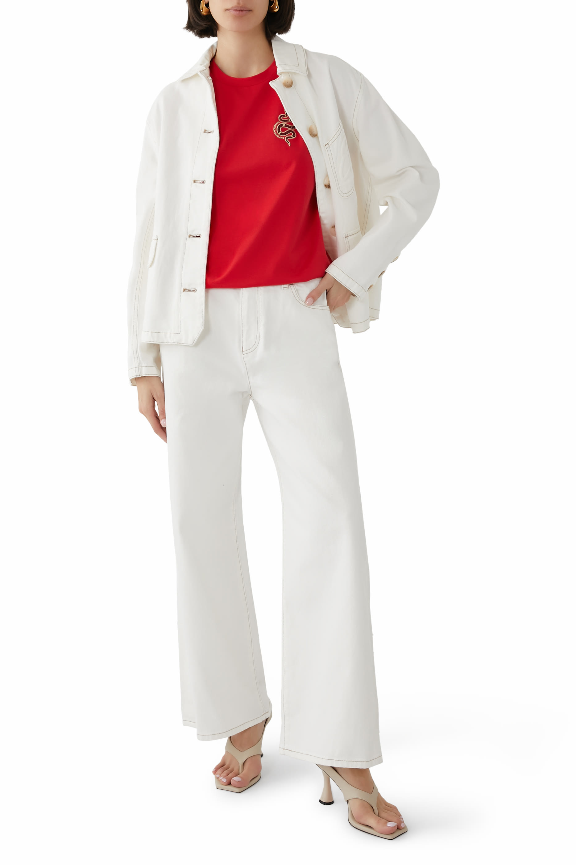 جاكيت بأزرار قطن بارز