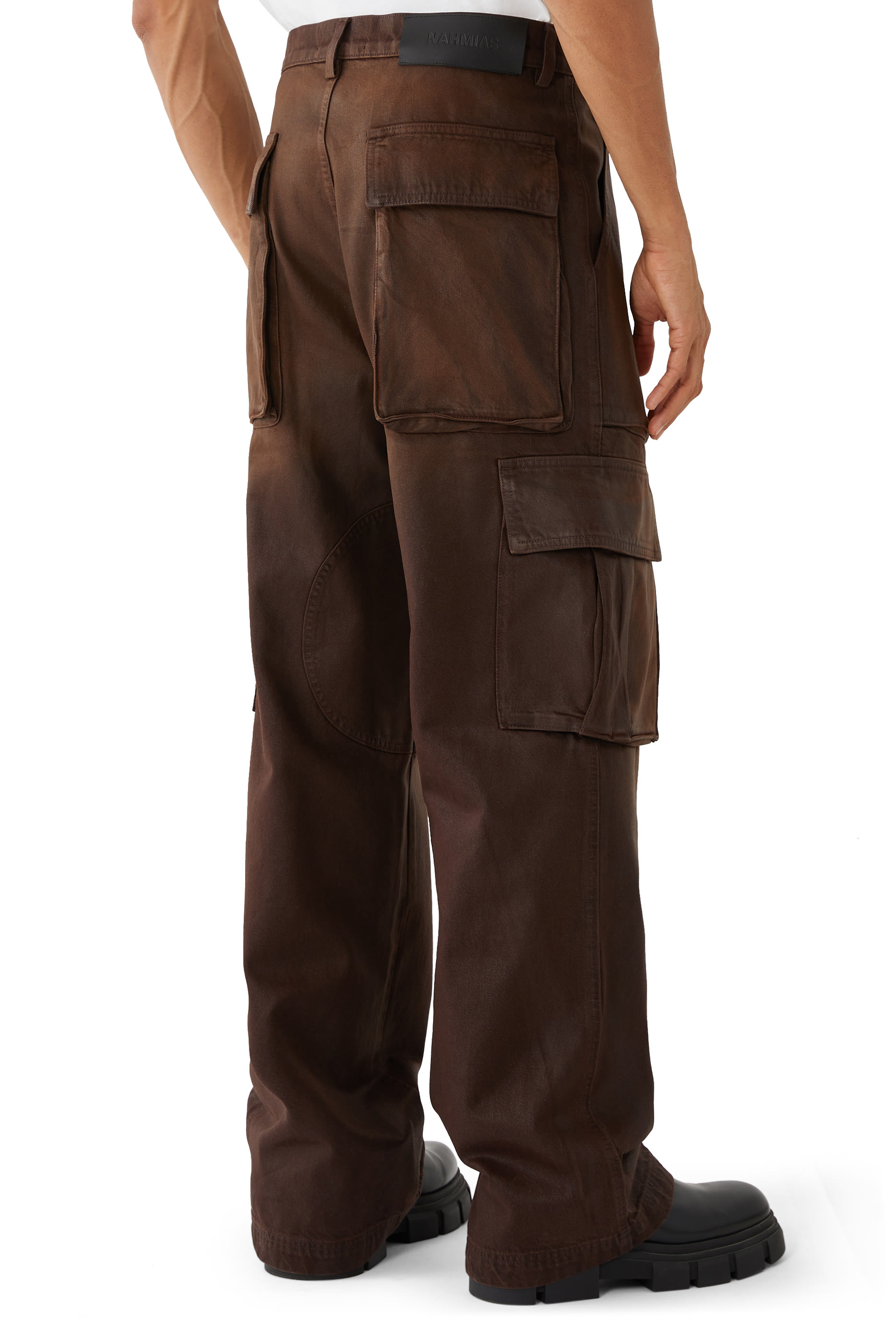 بنطال كارجو بشعار الماركة دنيم مشمع