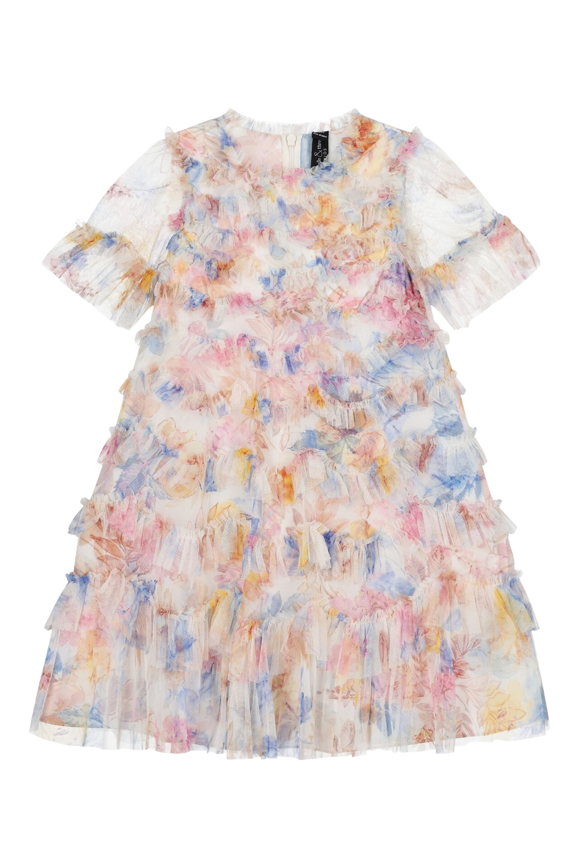 Kids Mariannes Floral Scallop Ruffle Dress