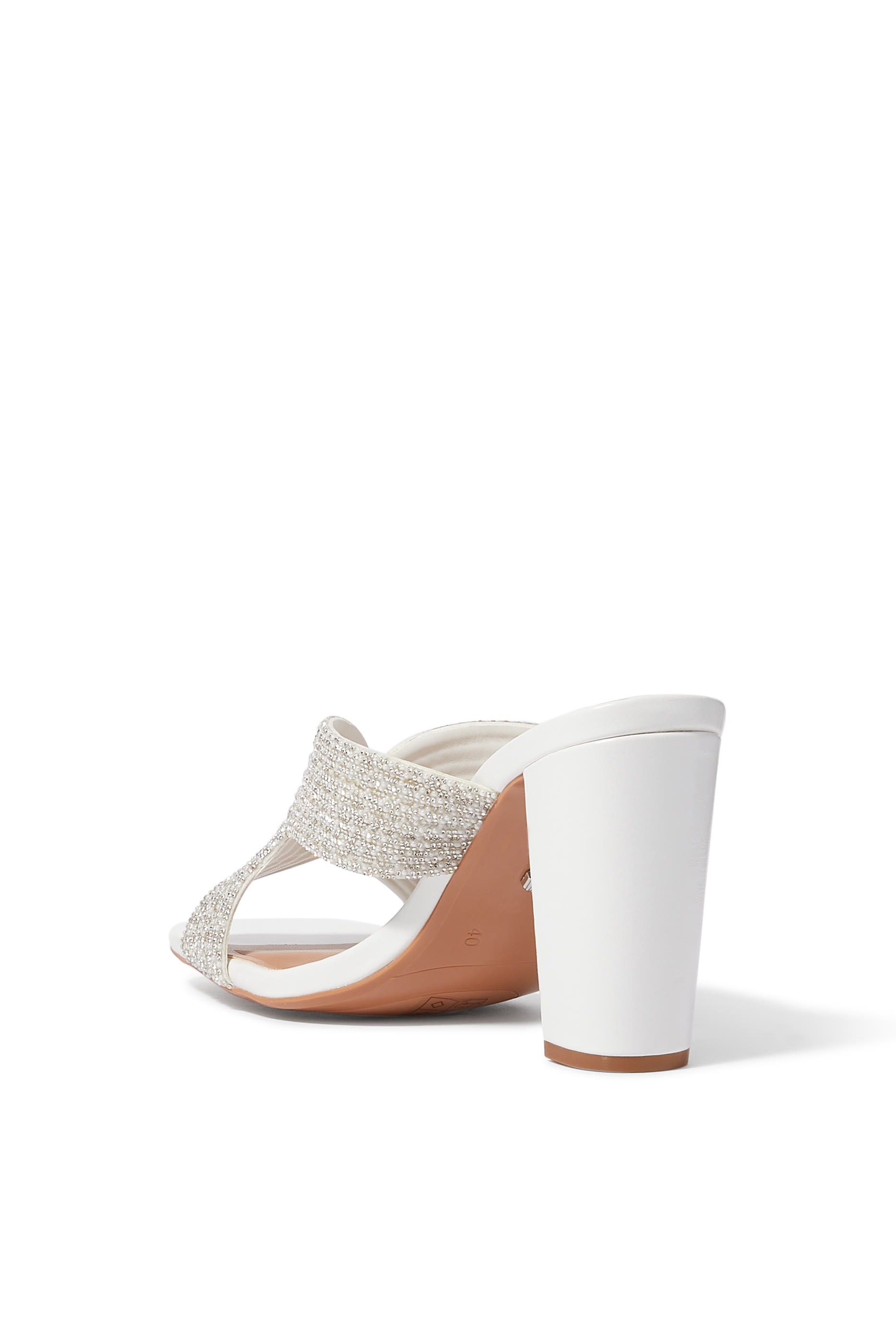 صندل كارفيلا بابارازي 60 بلؤلؤ وكعب عريض