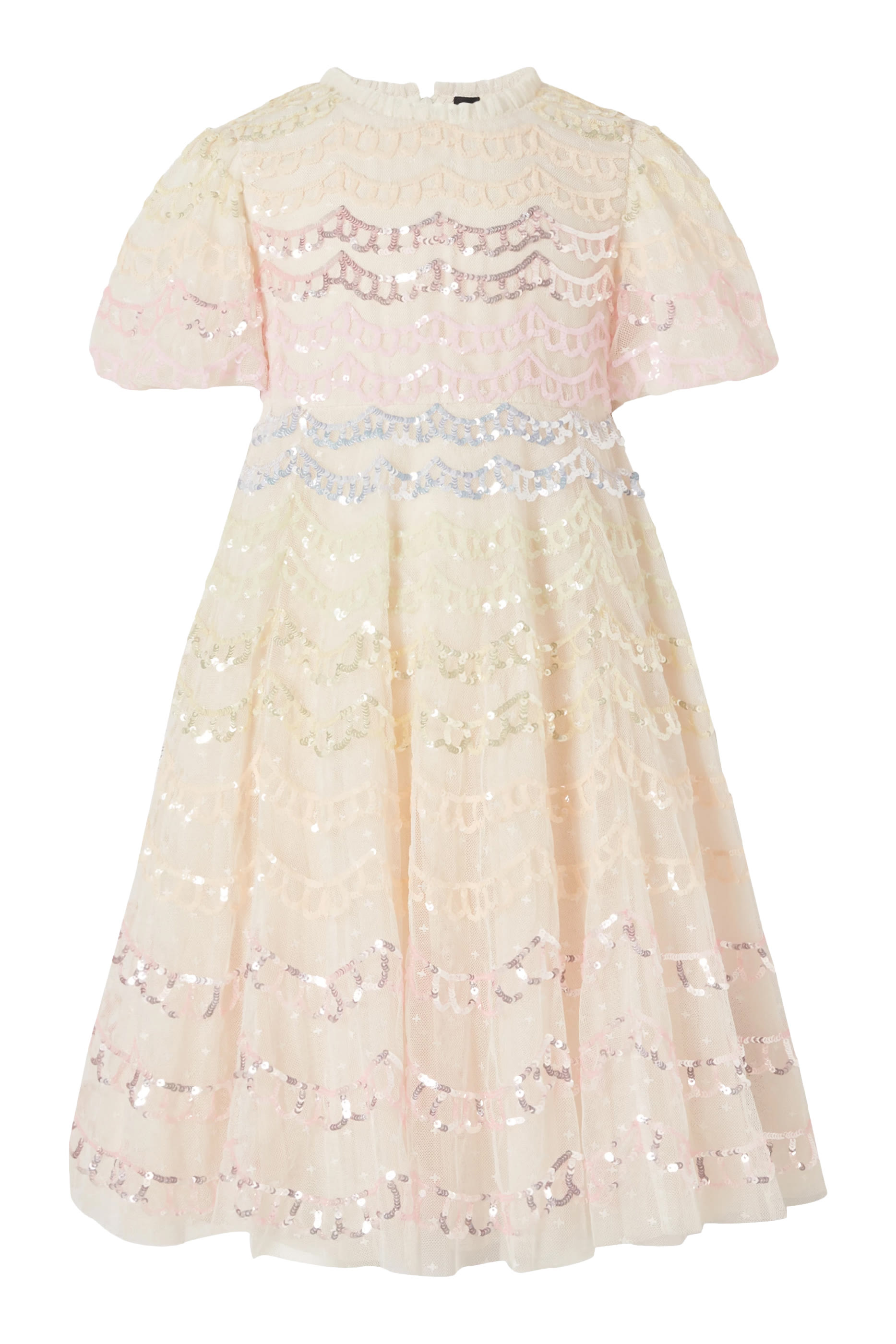 فستان أومبر بحواف صدفية للأطفال