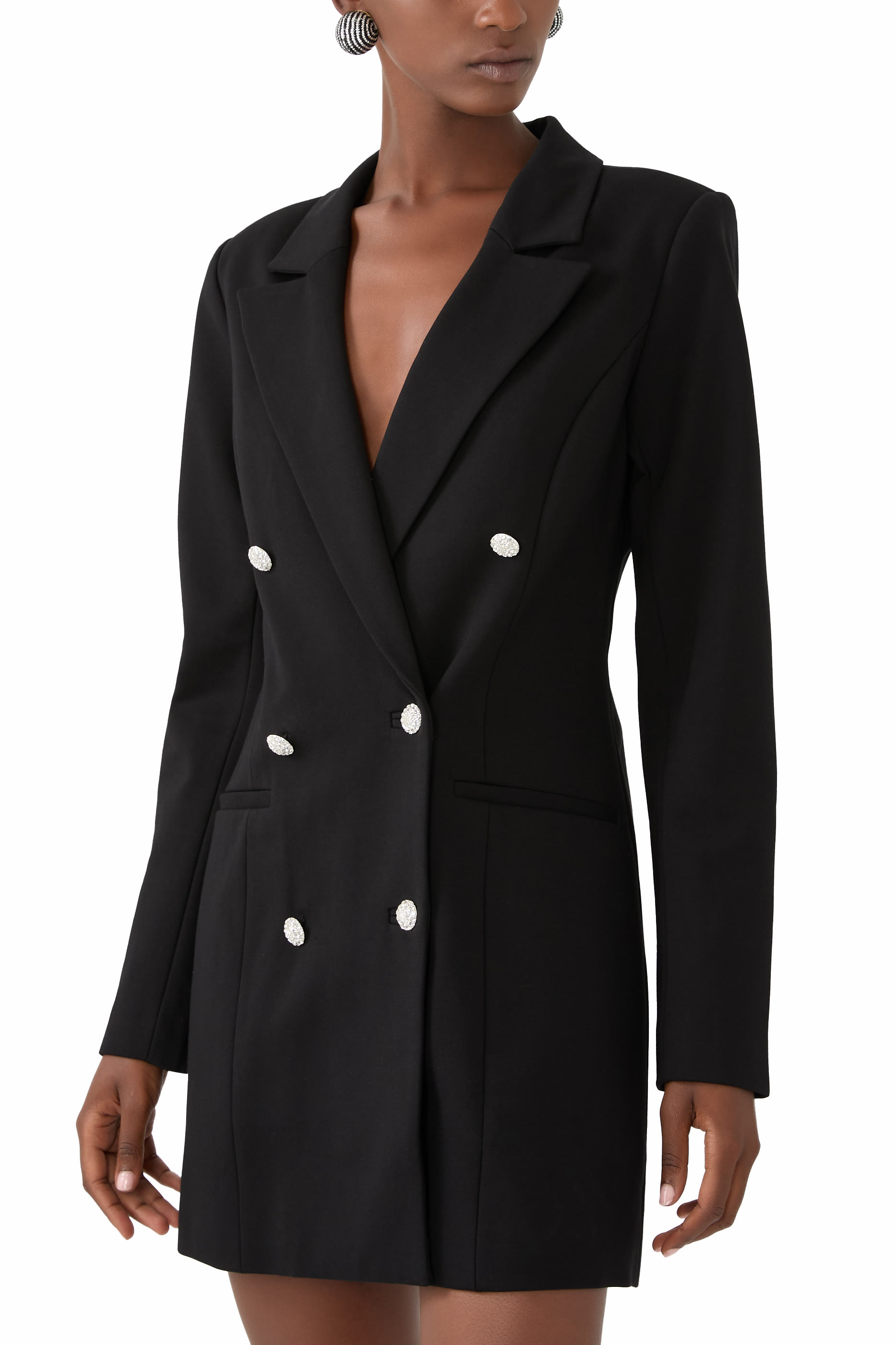 فستان بونتي مزين بتصميم بليزر