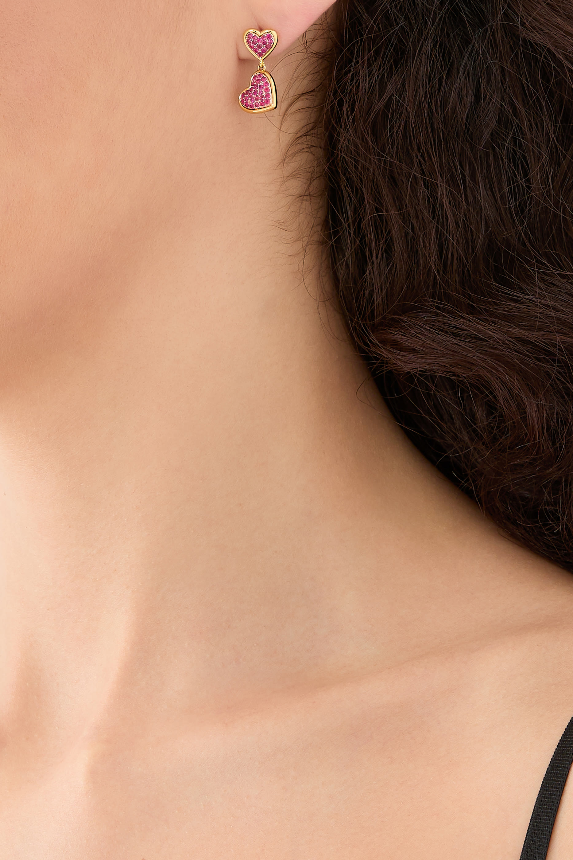 أقراط متدلية ويذ اول ماي هارت مرصعة بأحجار بافيه