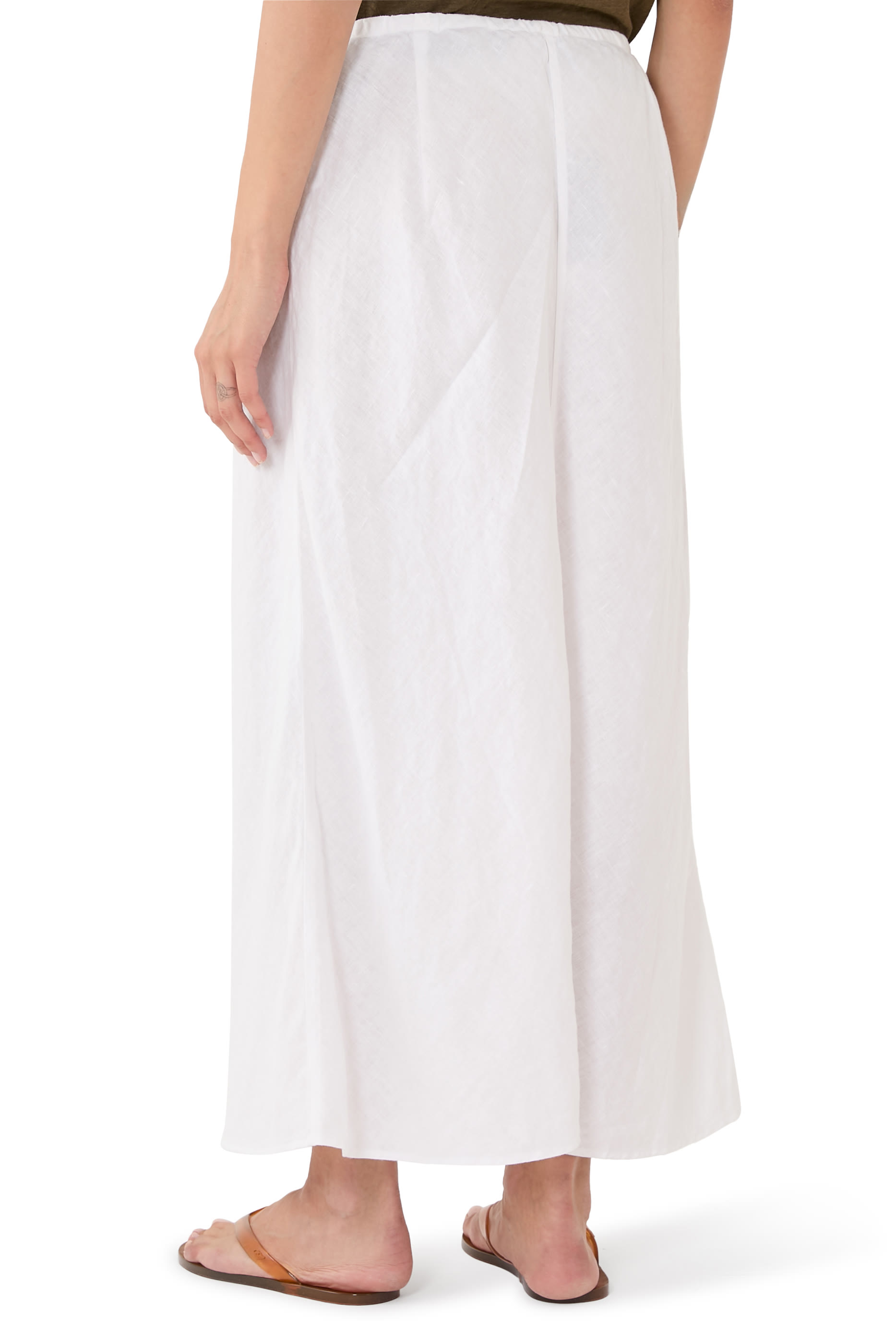 تنورة بقصة مائلة كتان عضوي