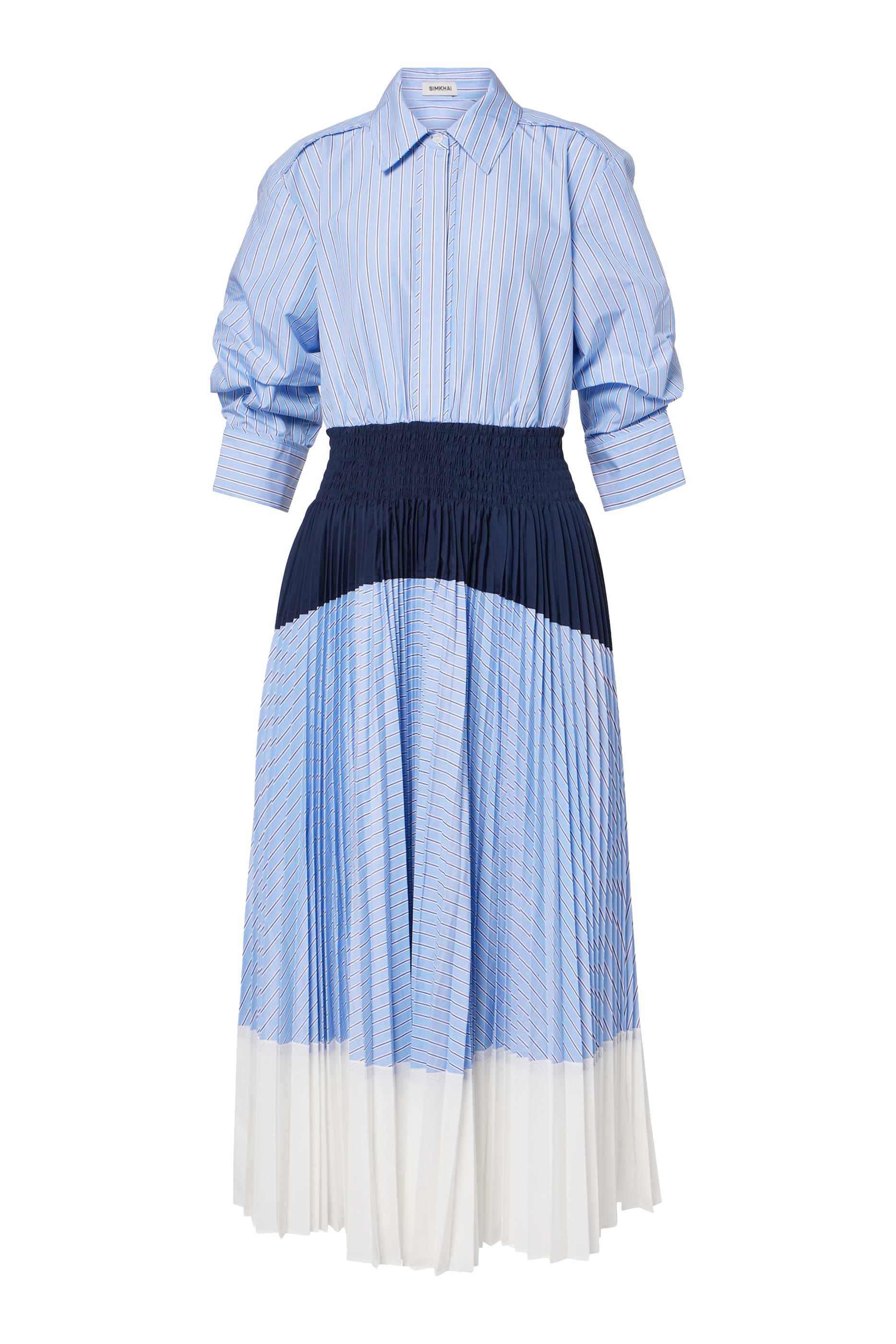 فستان جينيلا كومبو متوسط الطول بطيات