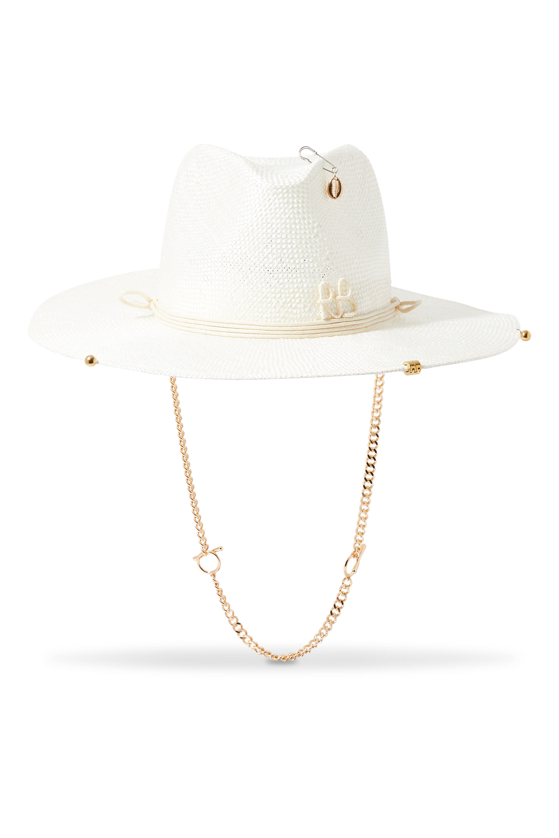 قبعة فيدورا بحزام سلسلة بثقوب