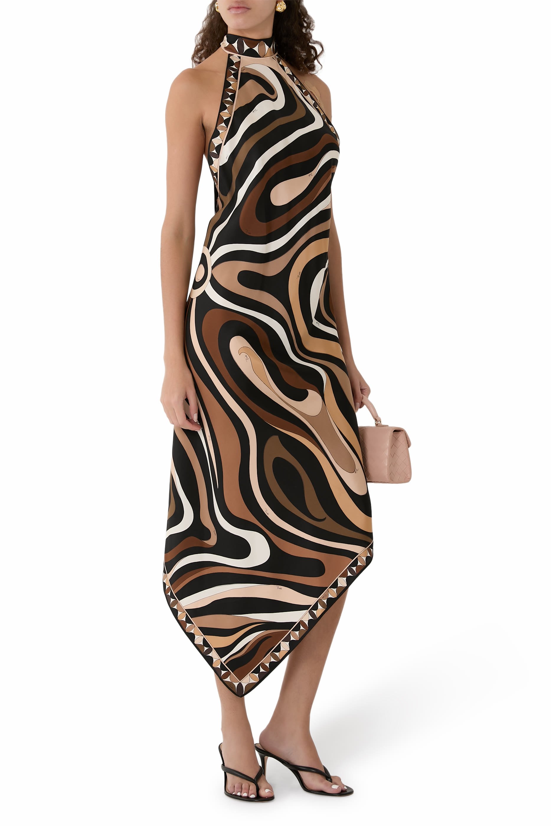 فستان طويل بنقشة مارمو