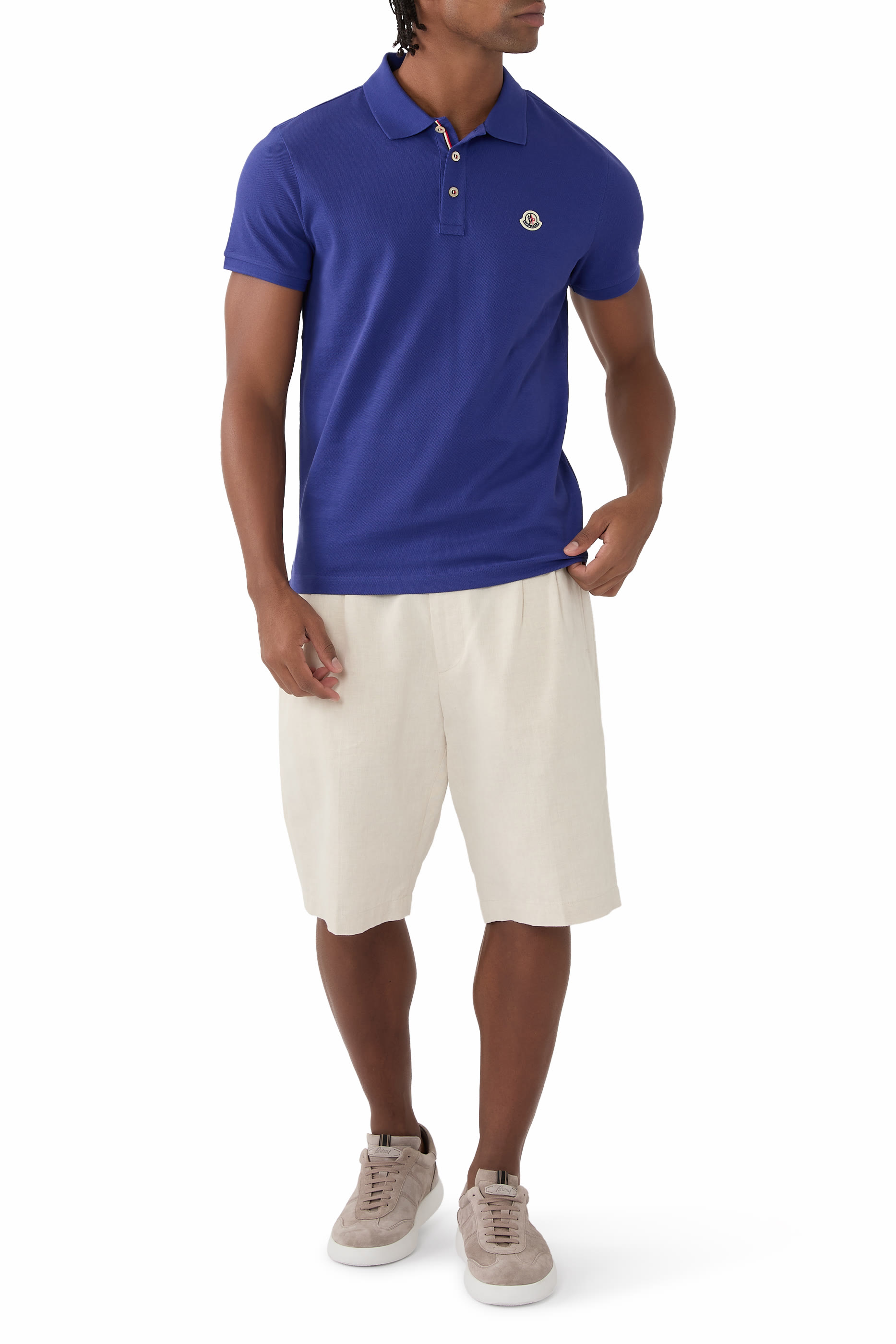 قميص بولو برقعة شعار الماركة قطن