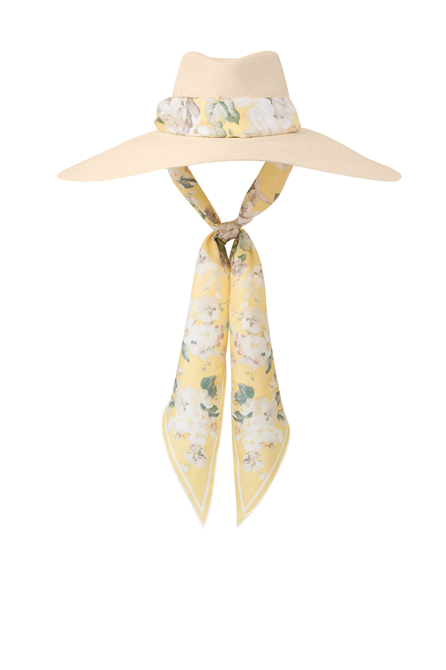 قبعة شمسية  بحافة عريضة مزينة بالورود قش