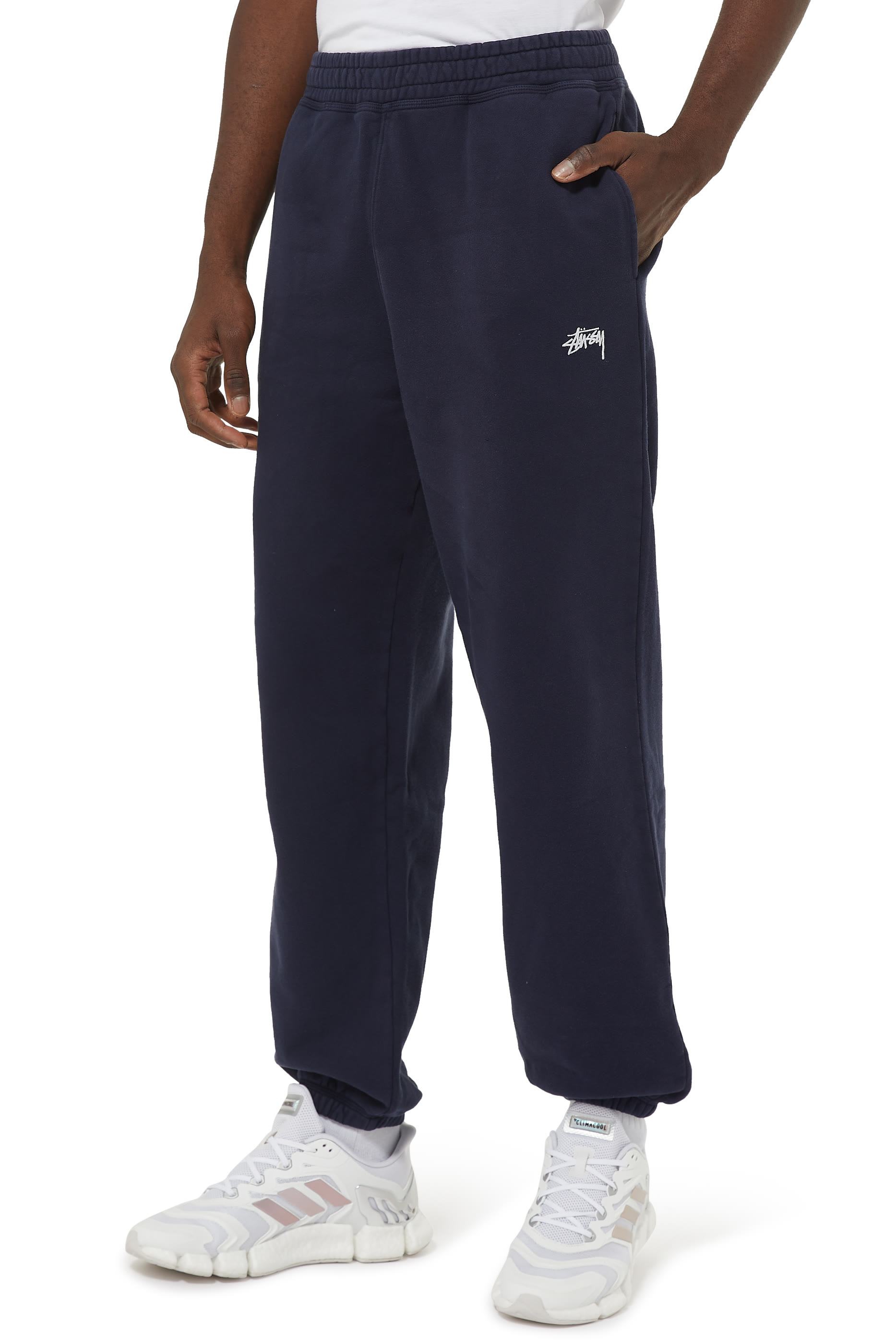 بنطال صوف قطني مصبوغ بشعار الماركة