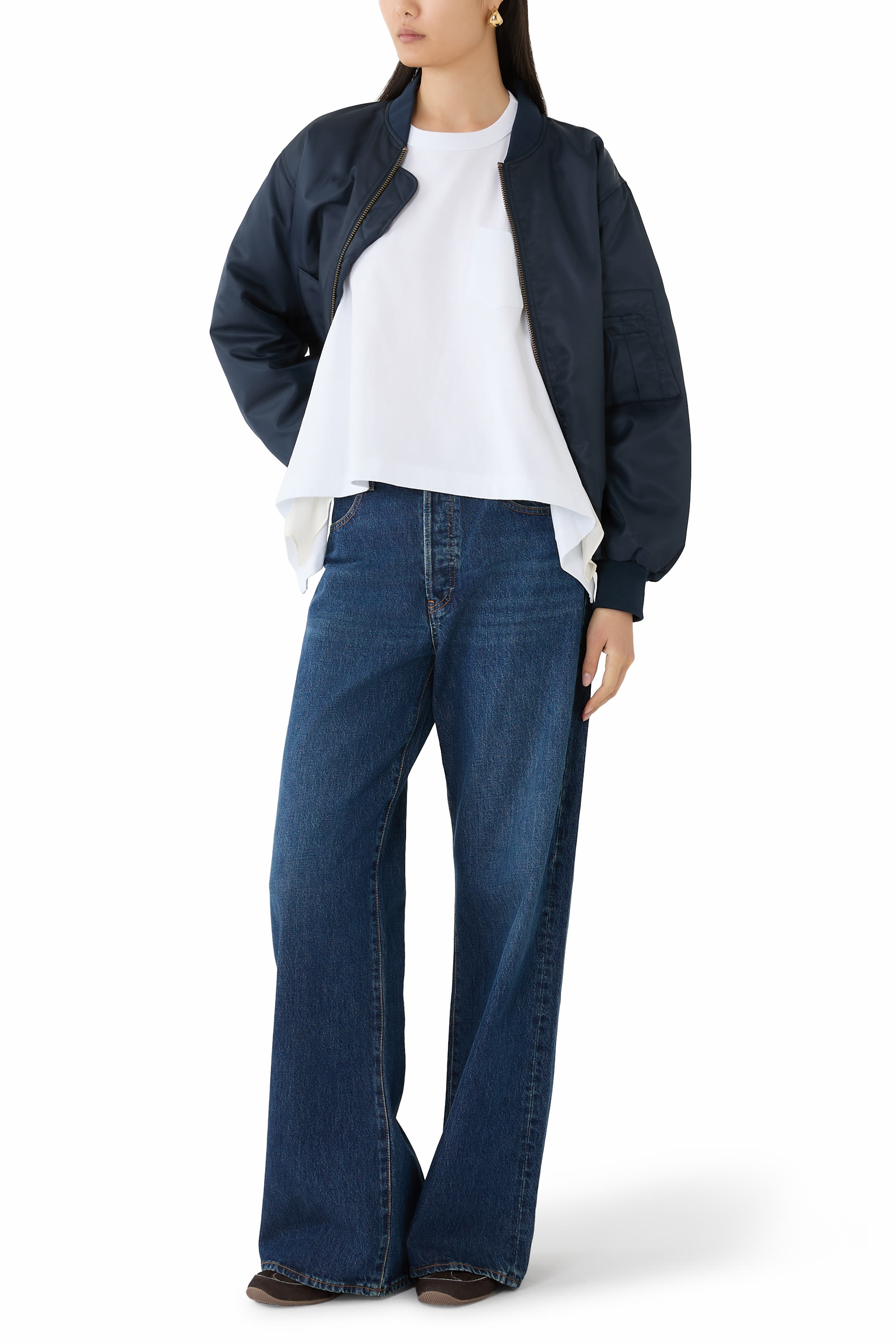 Satin x Cotton Jersey T-shirt