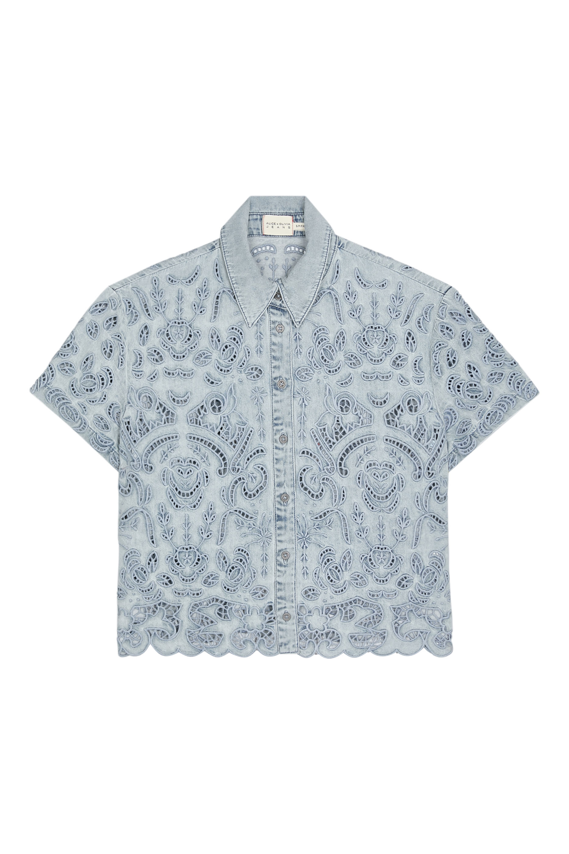 بلوزة لين بأزرار دنيم