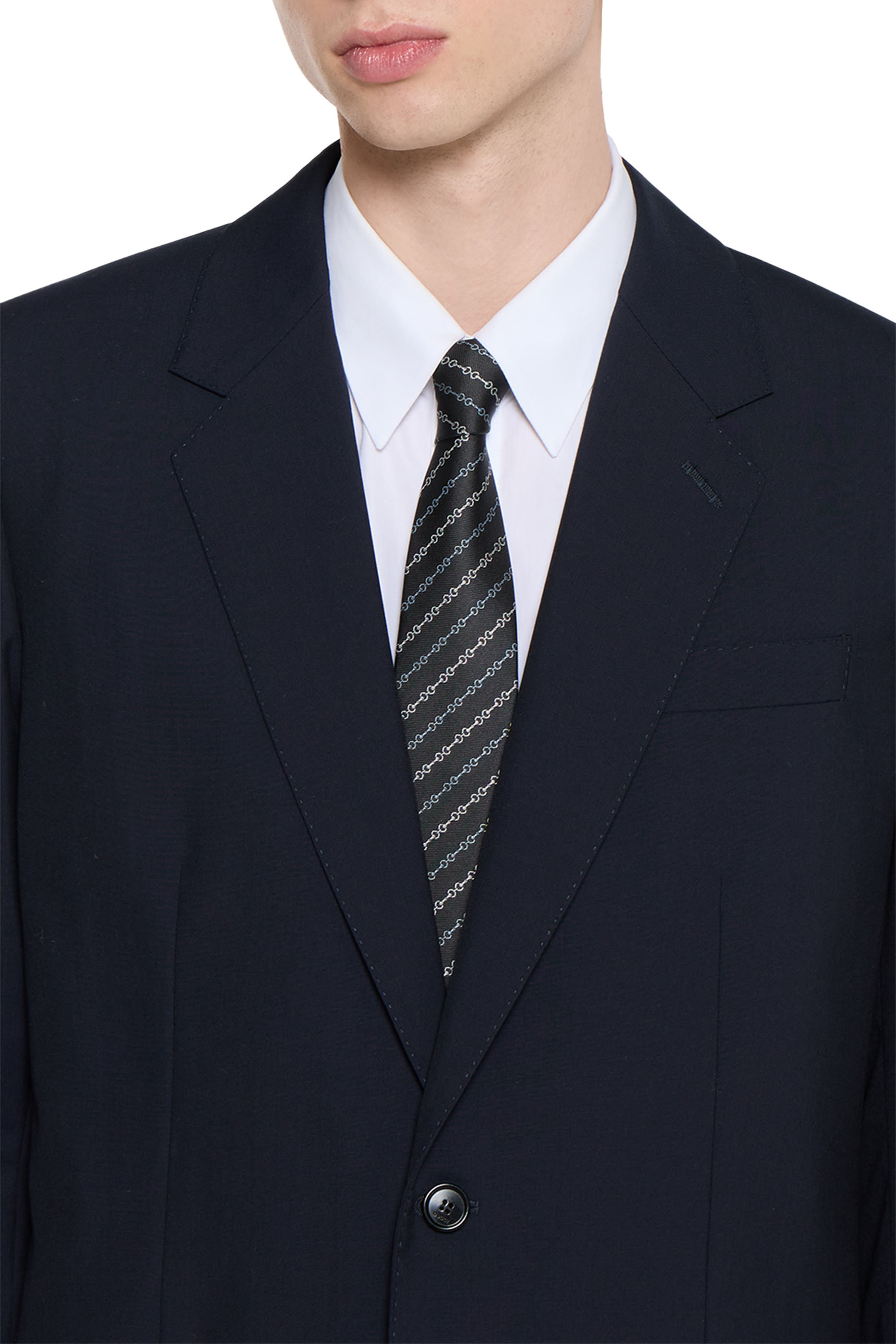 ربطة عنق بنقشة حلية لجام الحصان حرير جاكار