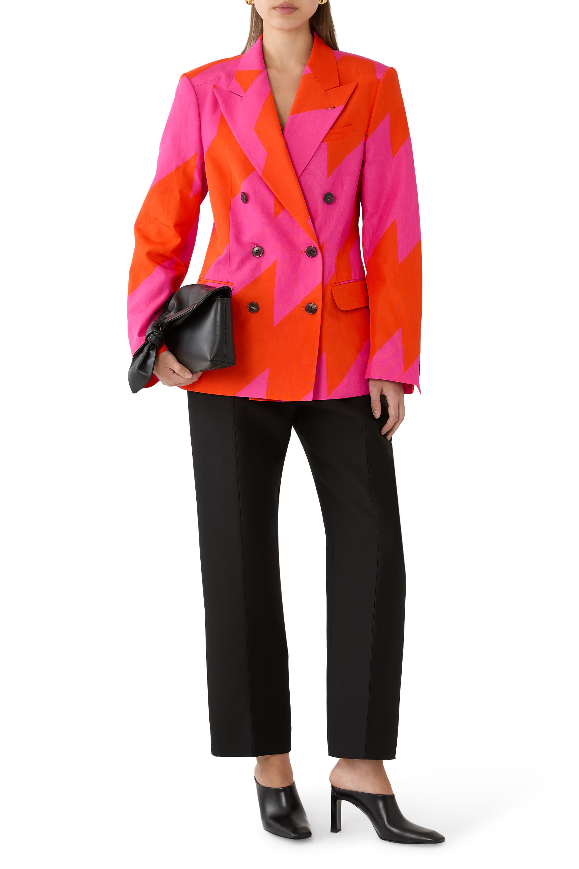 بليزر بصفي أزرار قماش مموج