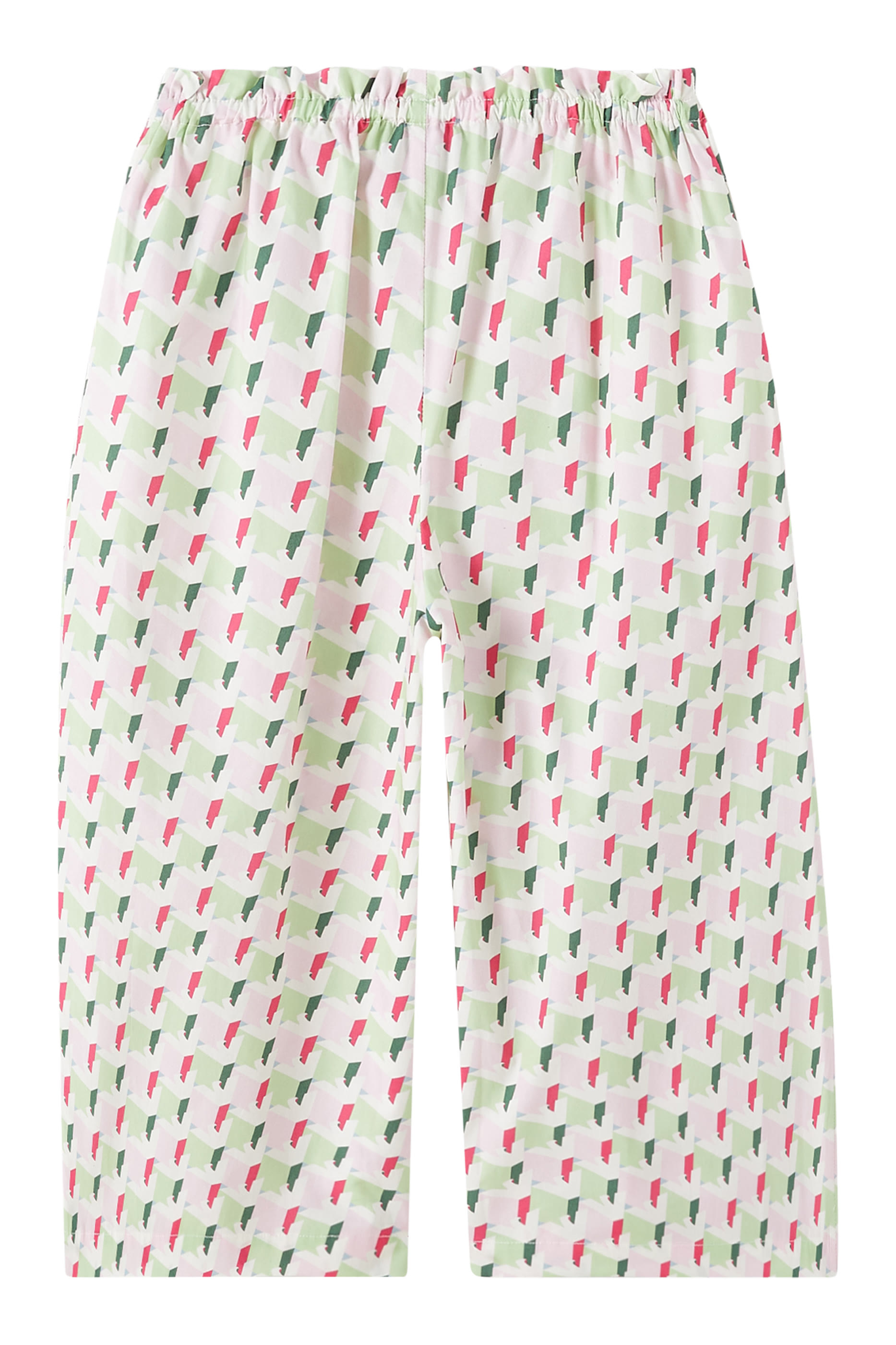 بنطال قصير بقصة ساق واسعة بطبعة شعار الماركة للأطفال