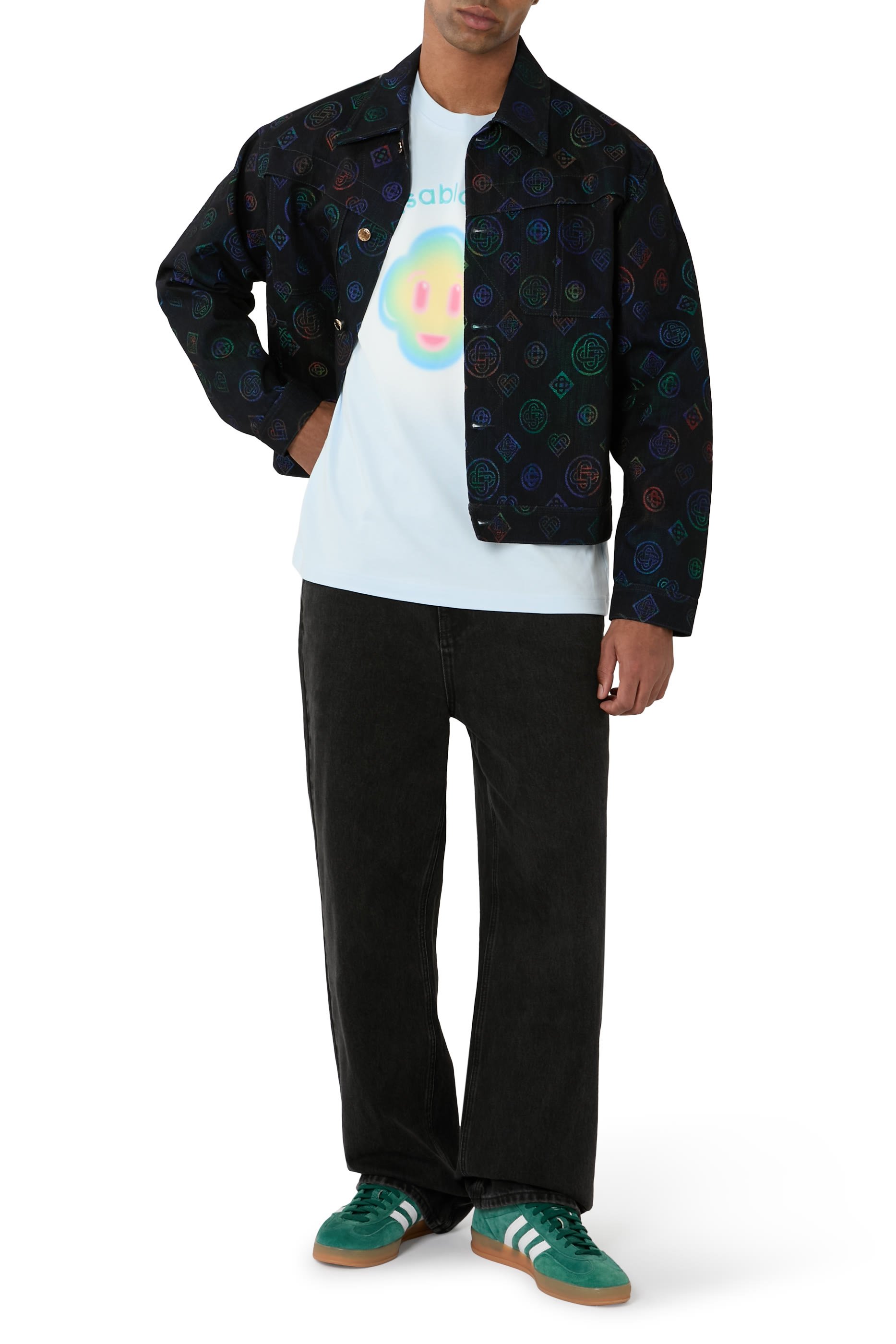 تيشيرت كلاسيكي بطبعة وجه ضاحك