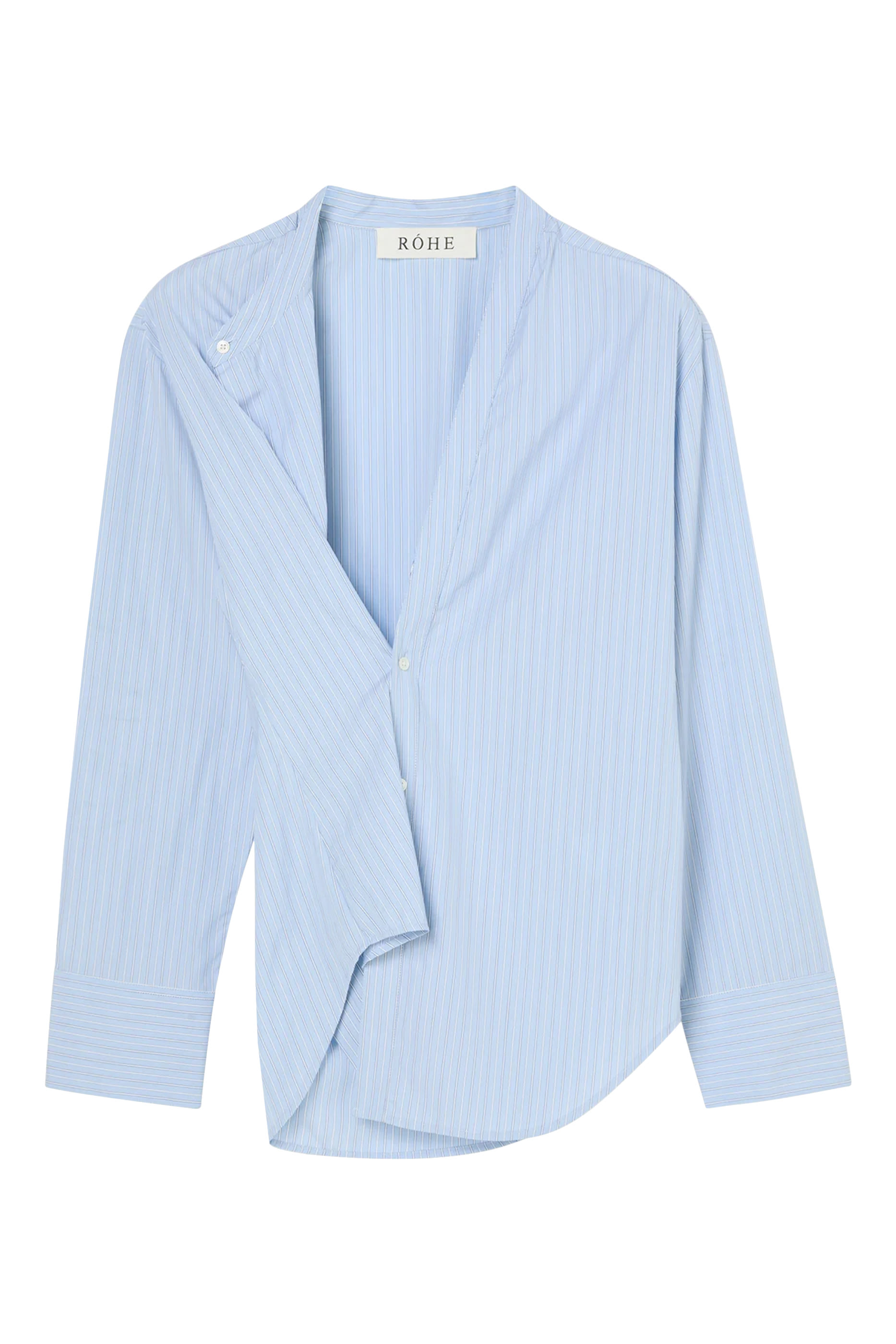 قميص مخطط بتصميم متداخل