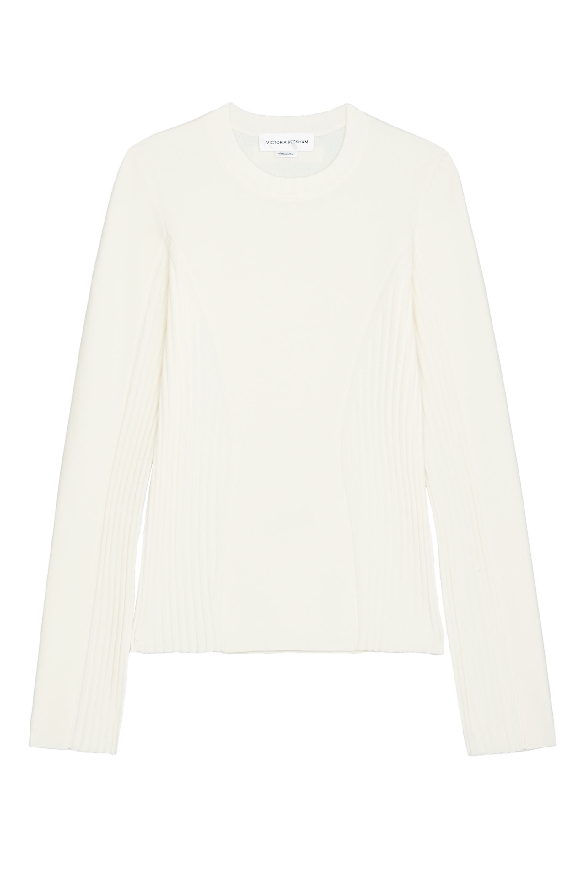 Panelled Rib Crew Neck Top
