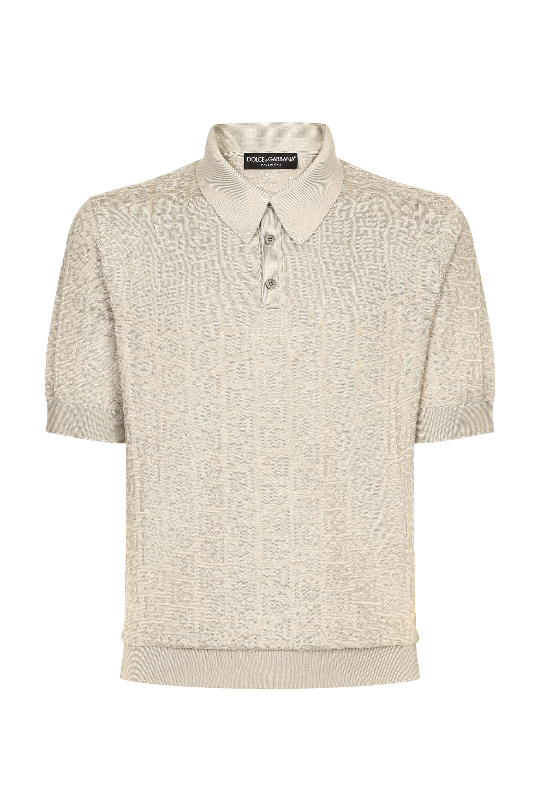 قميص بولو حرير بشعار الماركة