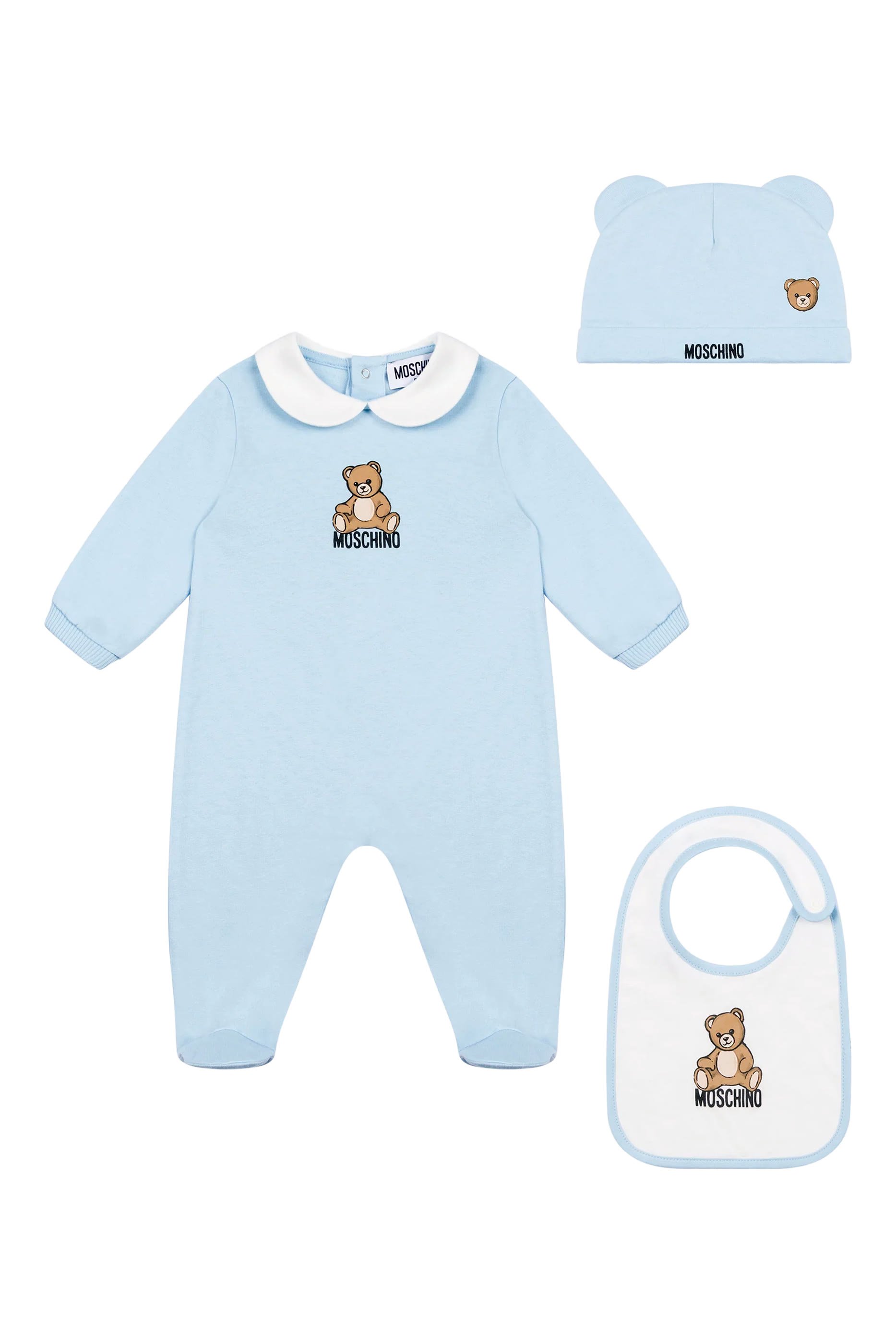 Kids Teddy Bear Cotton Romper, Hat and Bib Set