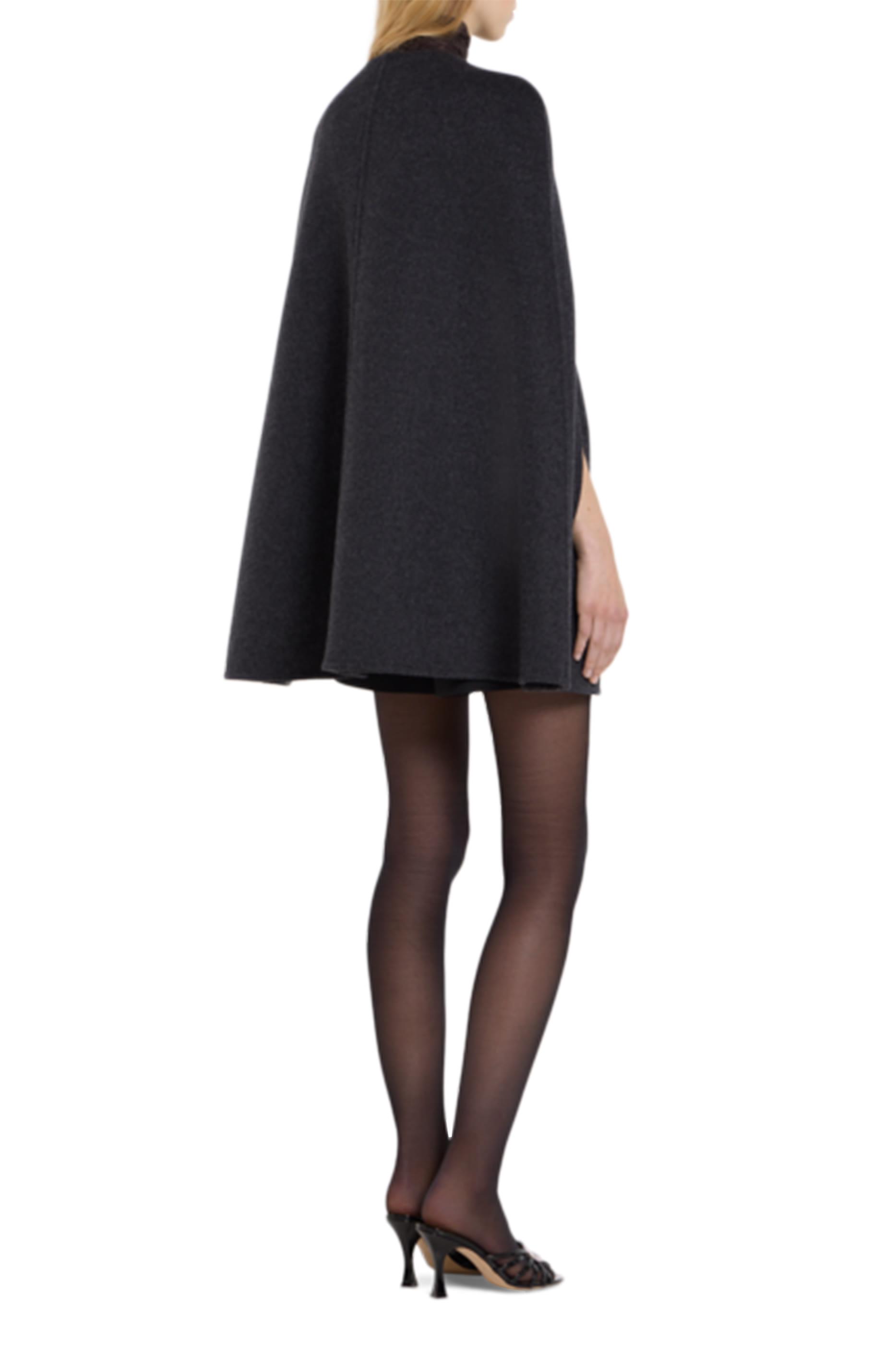 Silk Wool Cape with Horsebit 