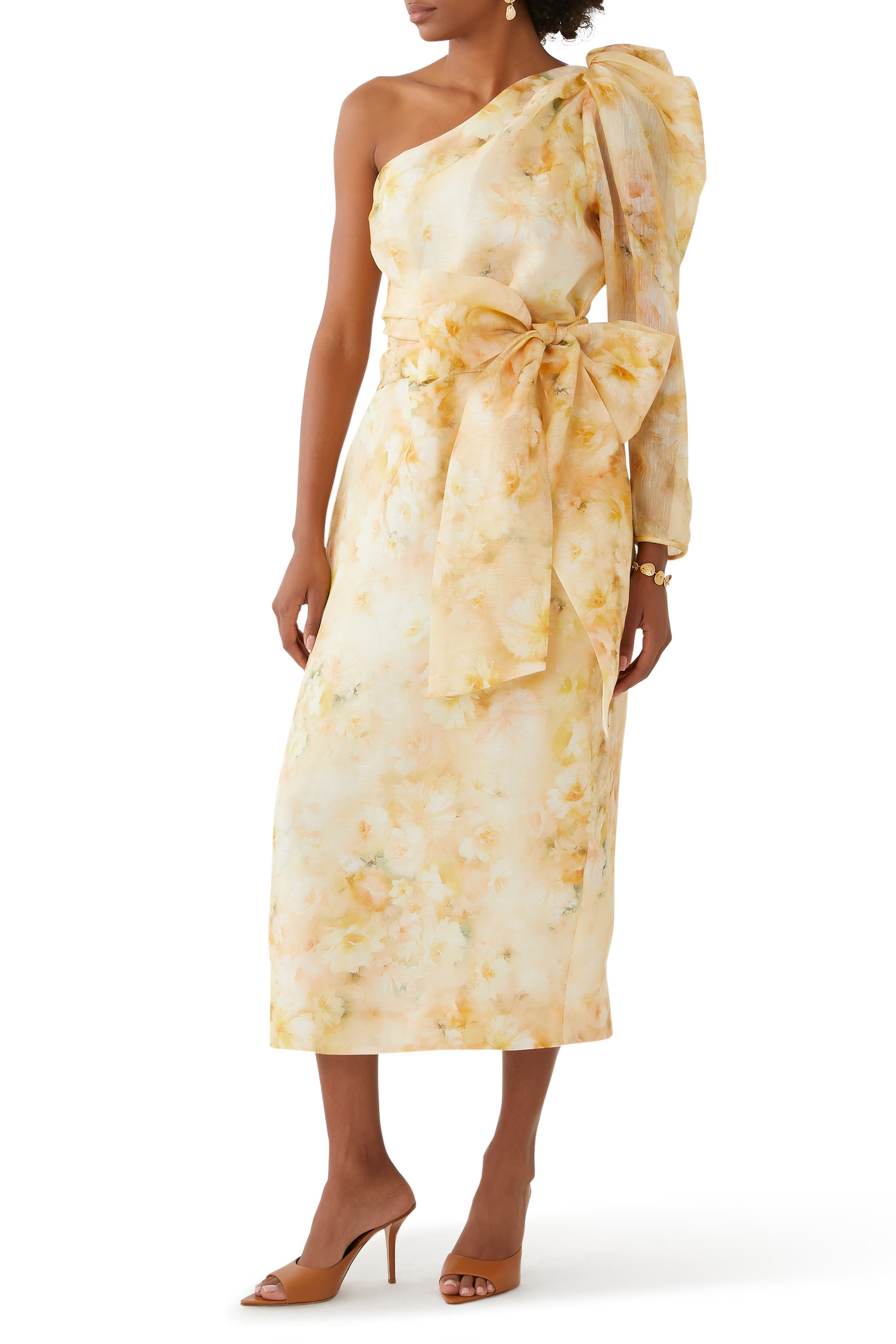 فستان كراش متوسط الطول بتصميم غير متماثل