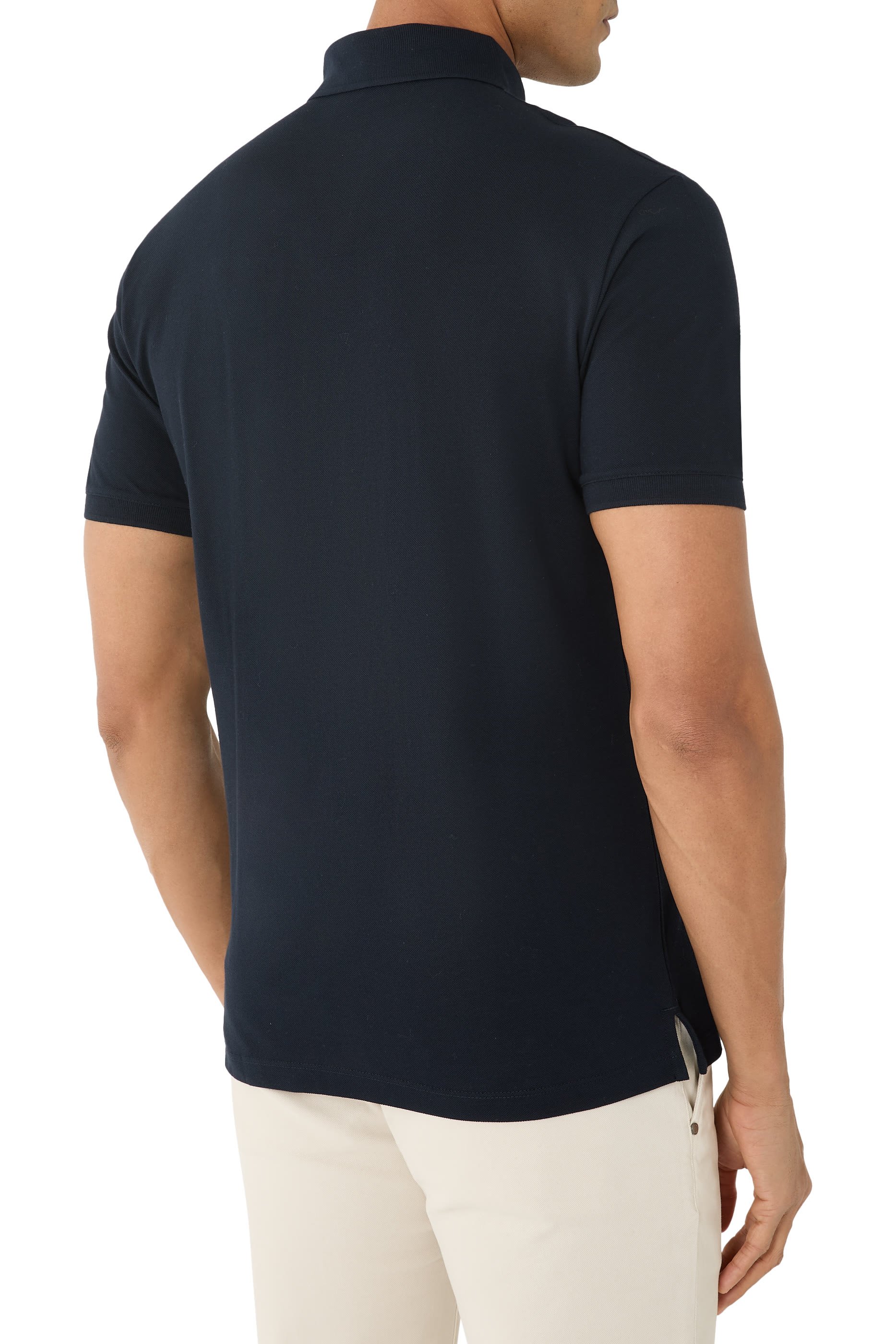 قميص بولو مطرز بشعار الماركة بحجم صغير بيكيه مطاطي