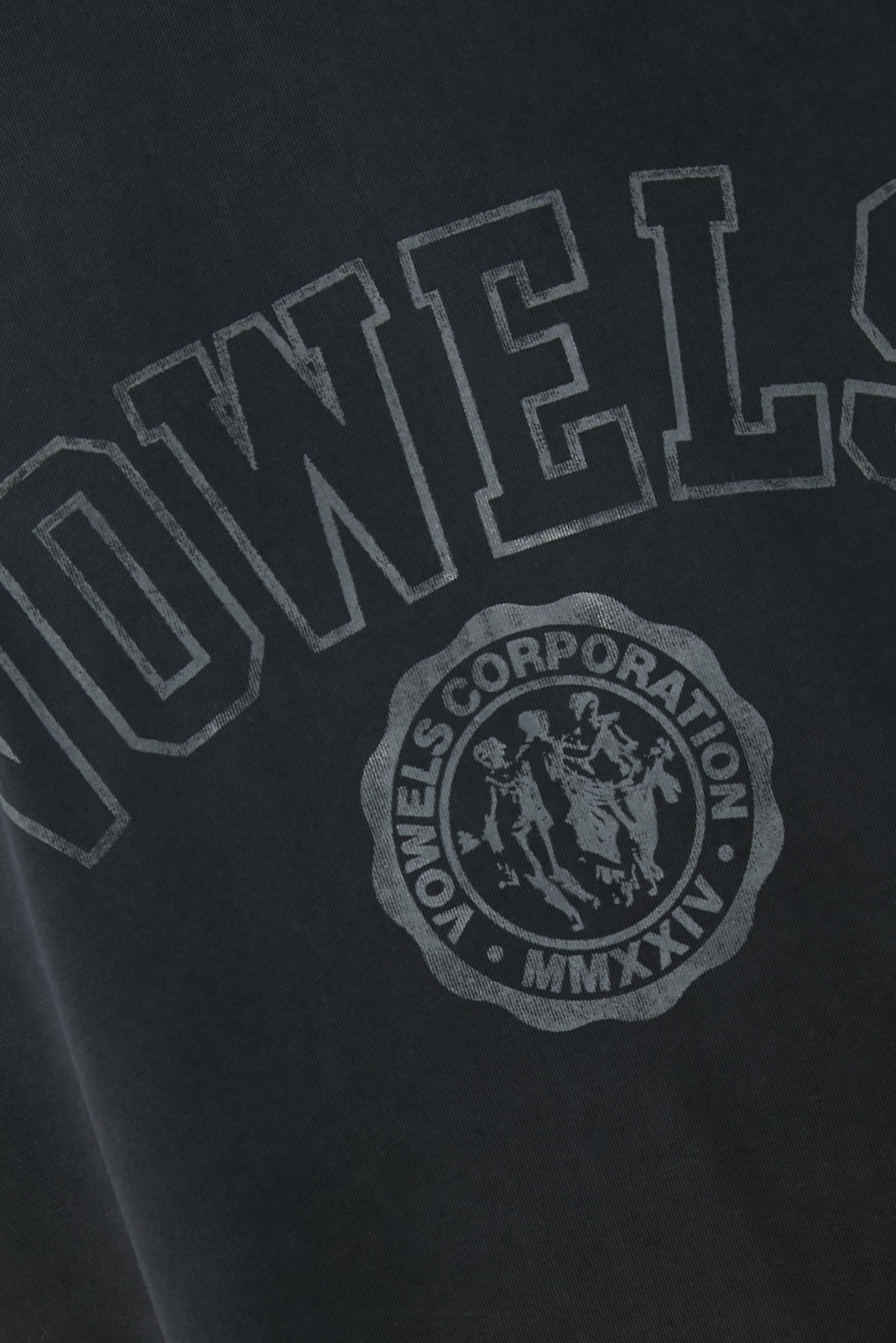 تيشيرت بنقشة شعار الماركة بتصميم جامعي باهت