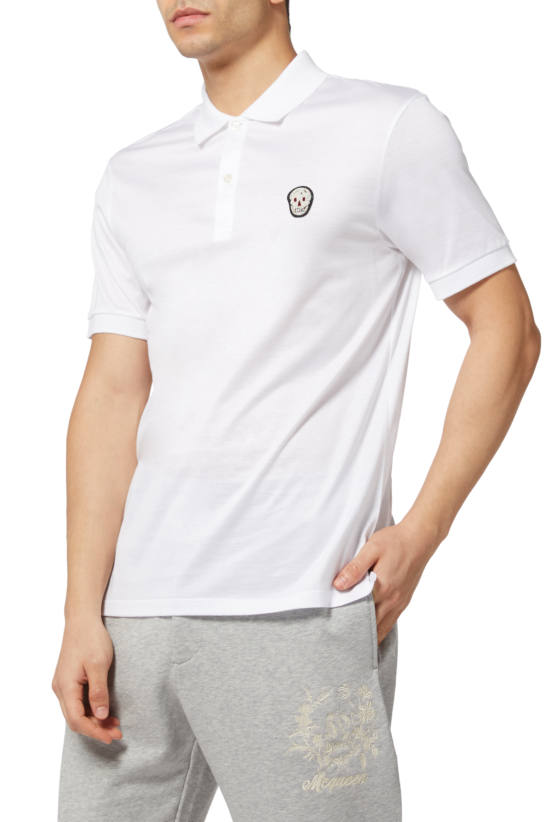 تي شيرت بولو مزين بحياكة