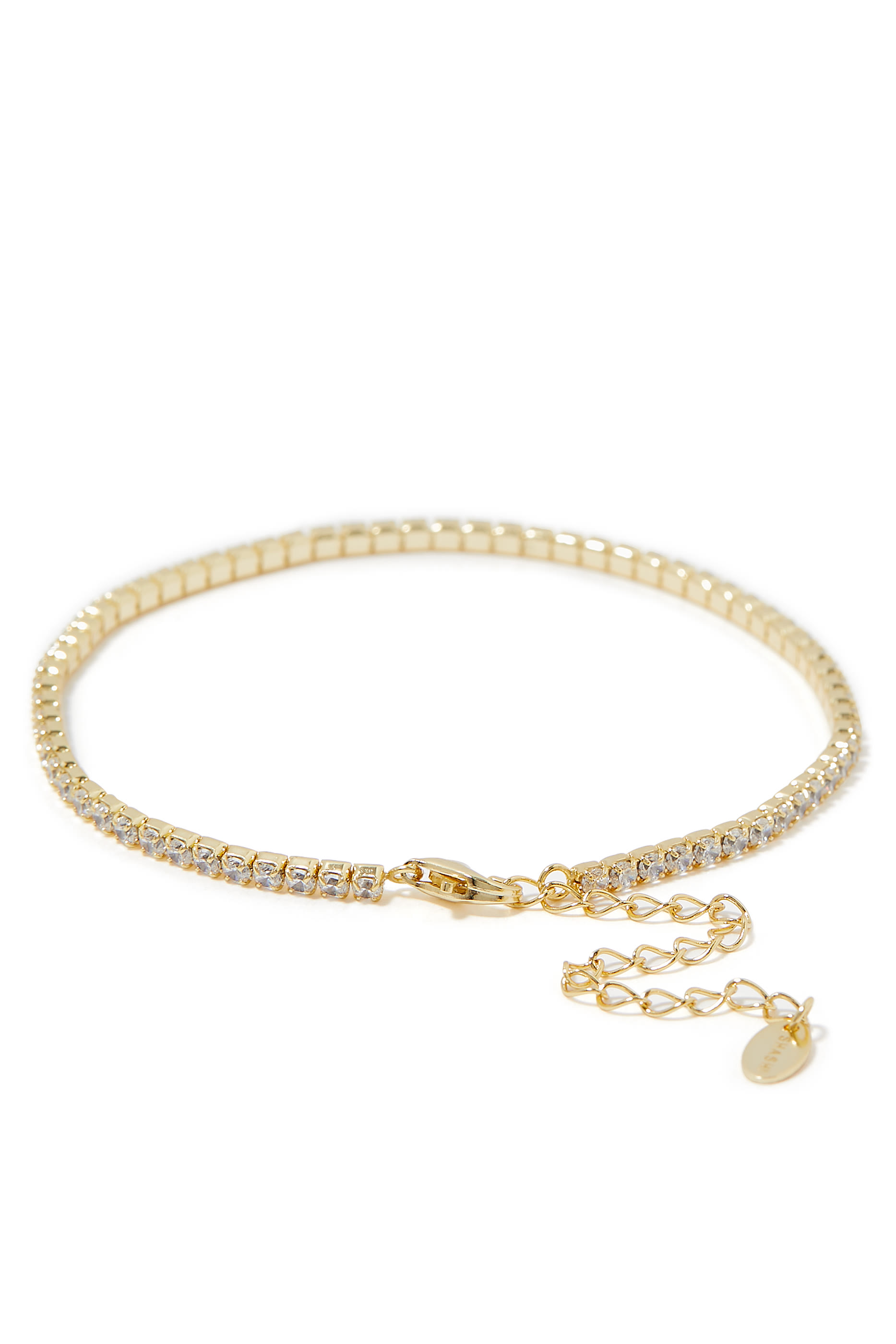 سوار تنس، فضة إسترلينية مطلية بذهب عيار 14