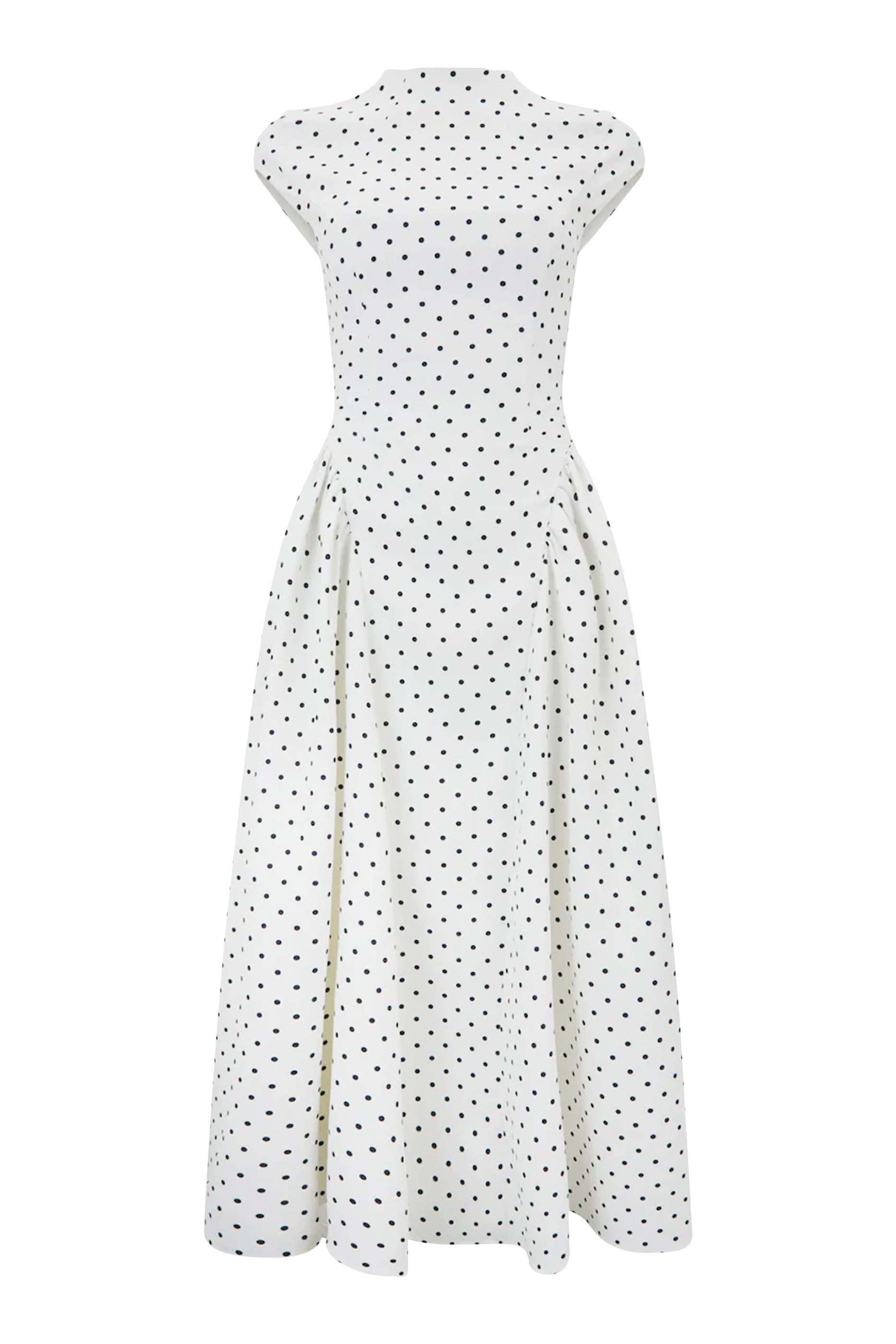 فستان متوسط الطول بأكمام كاب