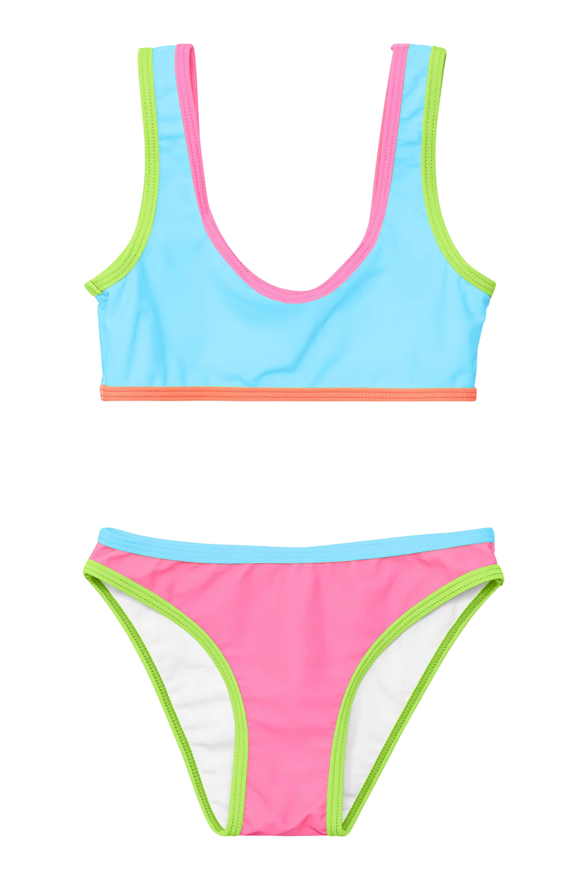 طقم بيكيني كاندي مقسم بألوان للأطفال