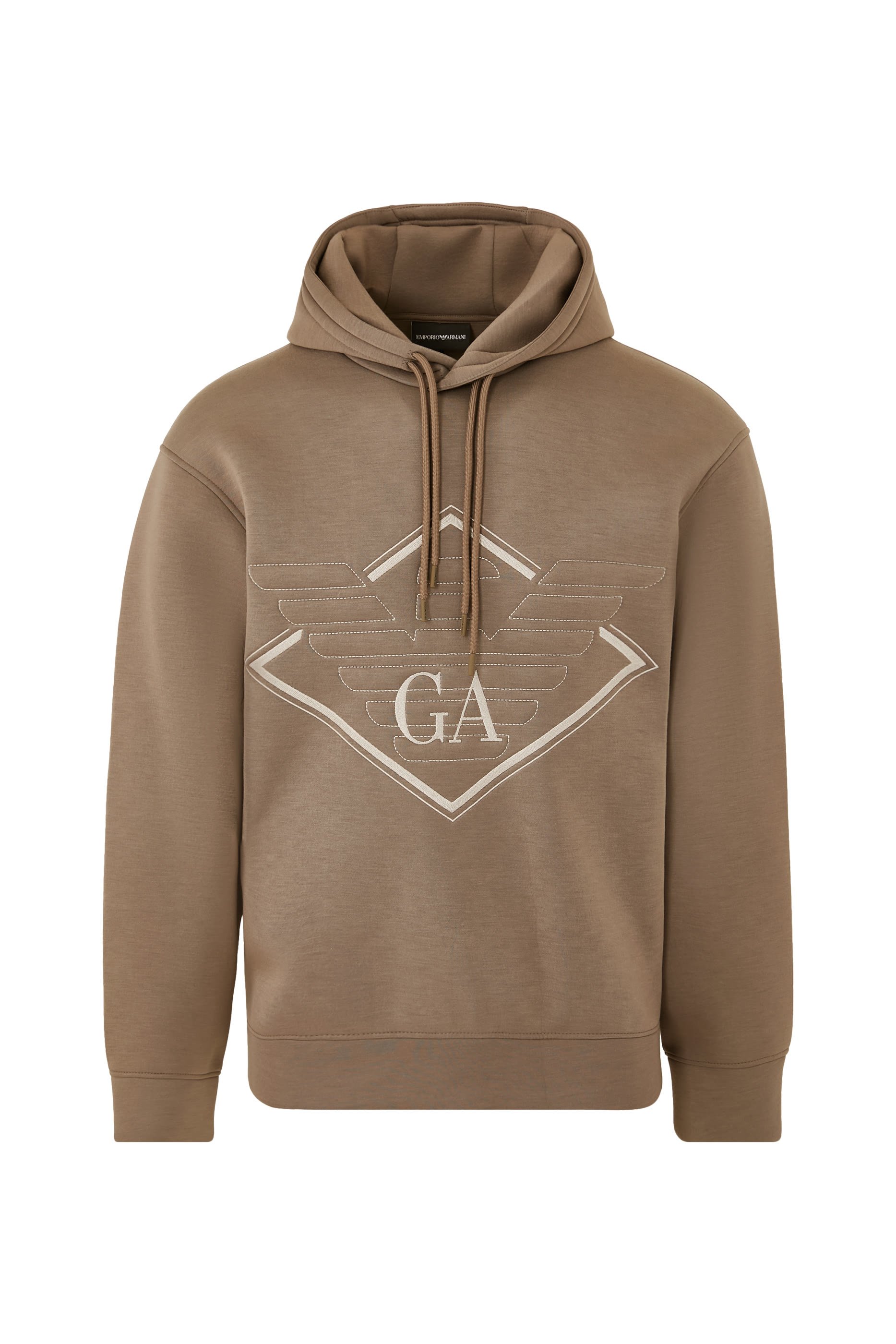 سويت شيرت بغطاء رأس وشعار الماركة بحجم كبير جيرسيه مزدوج