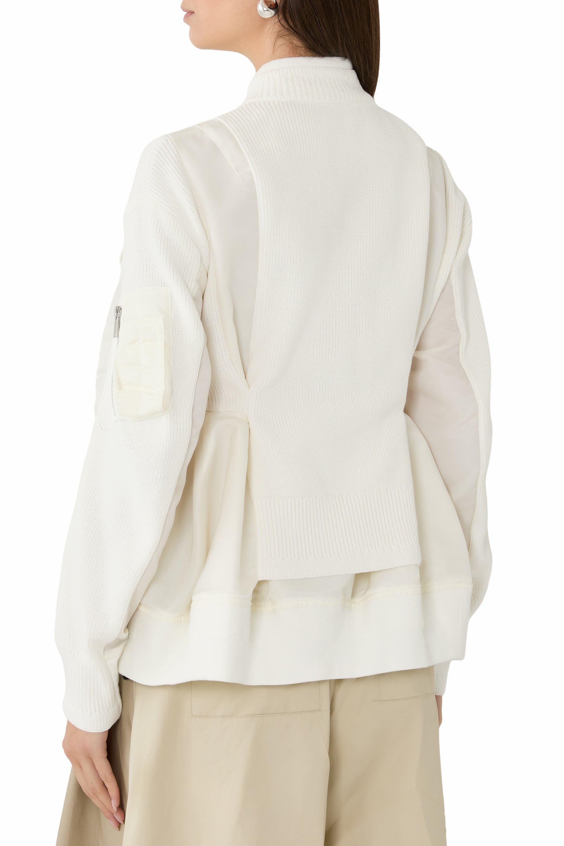 Ribbed Collar Knit Blouson