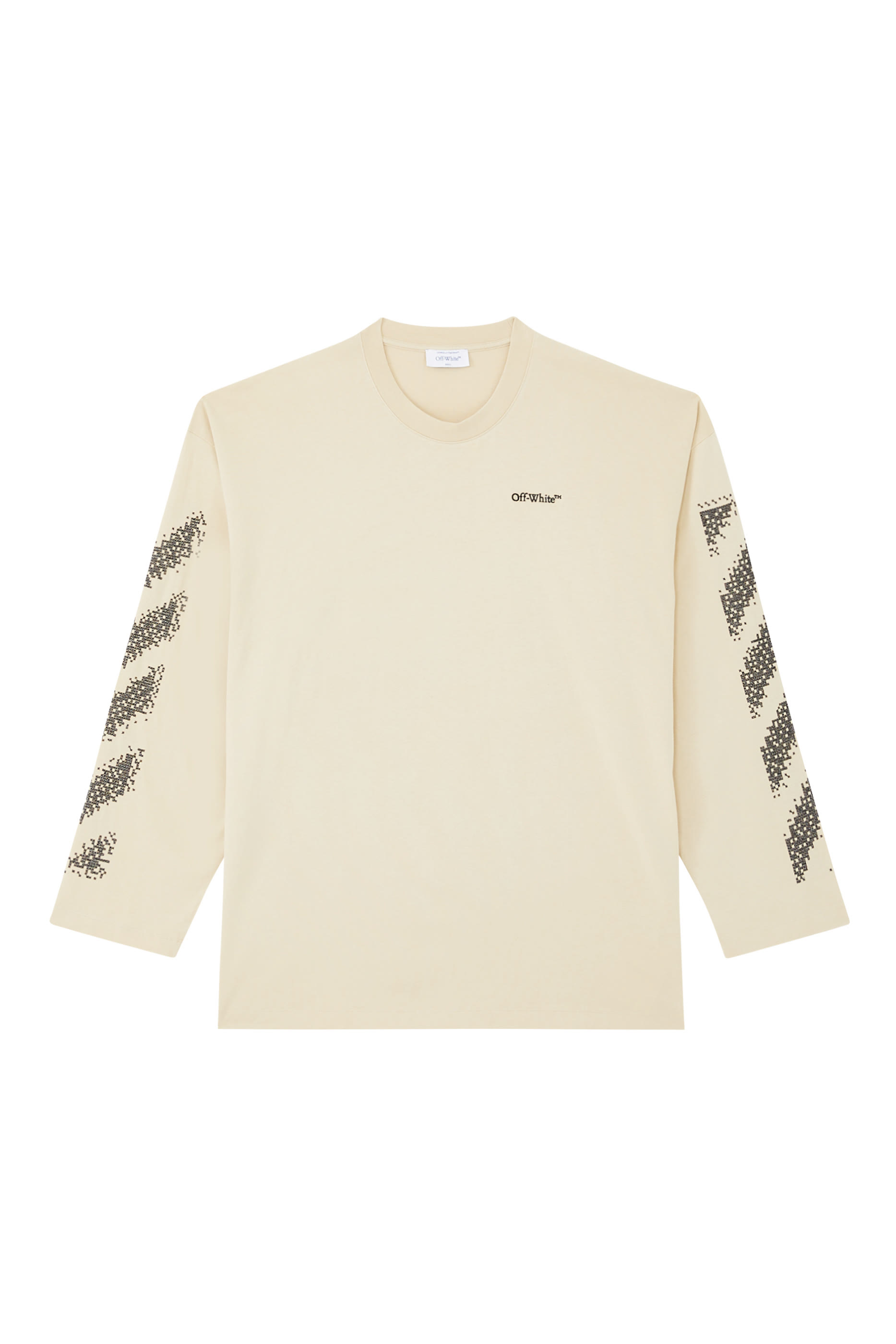 تيشيرت بنقشة خطوط مائلة بتصميم بيكسل