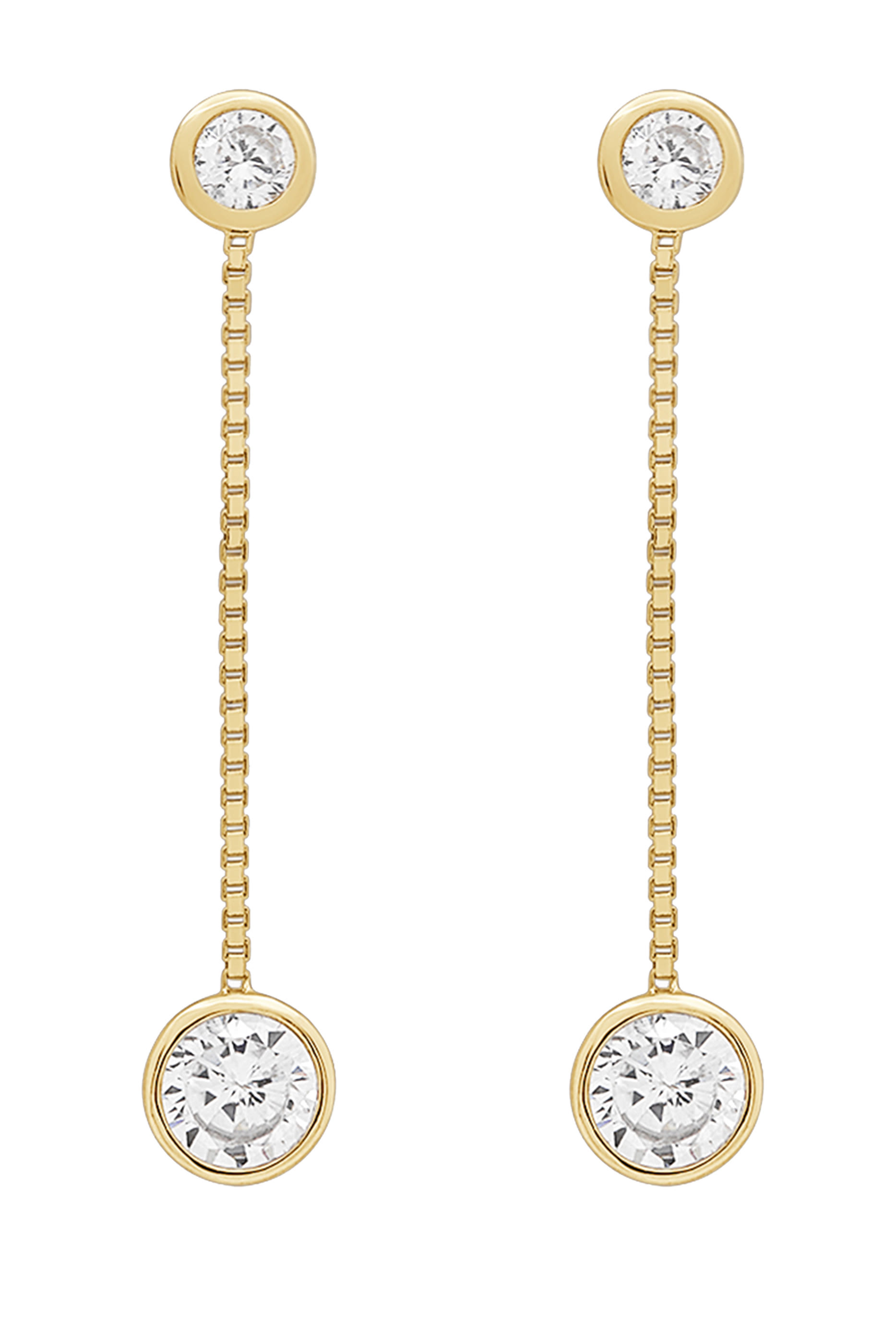 أقراط سوليتير مويسانيتي متدلية، فيرميل عيار 14