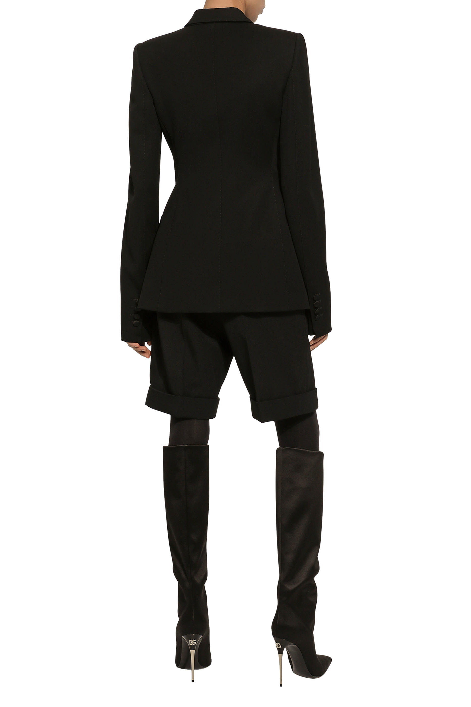 جاكيت بصفي أزرار وفتحات جانبية صوف