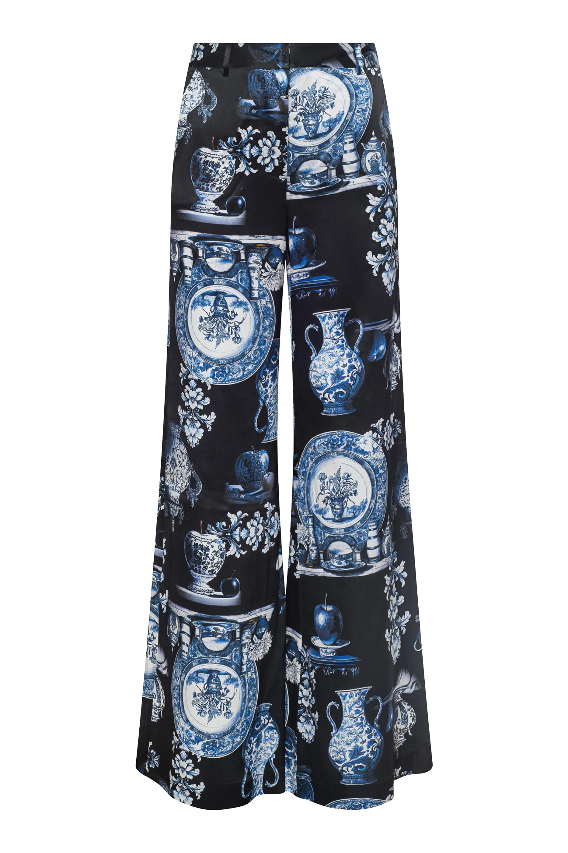 بنطال بيلار بقصة ساق واسعة حرير