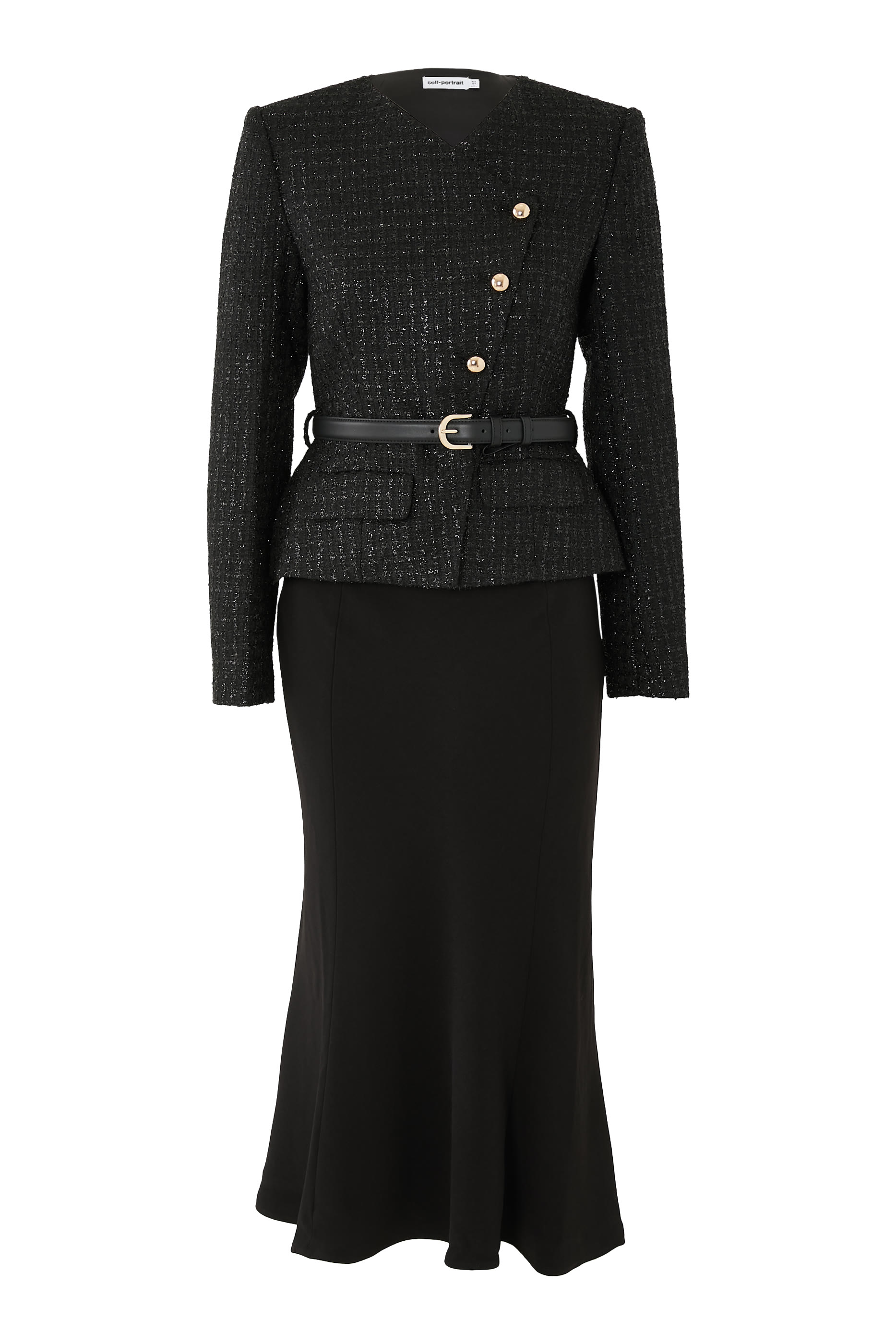 فستان متوسط الطول بتصميم غير متماثل بوكليه