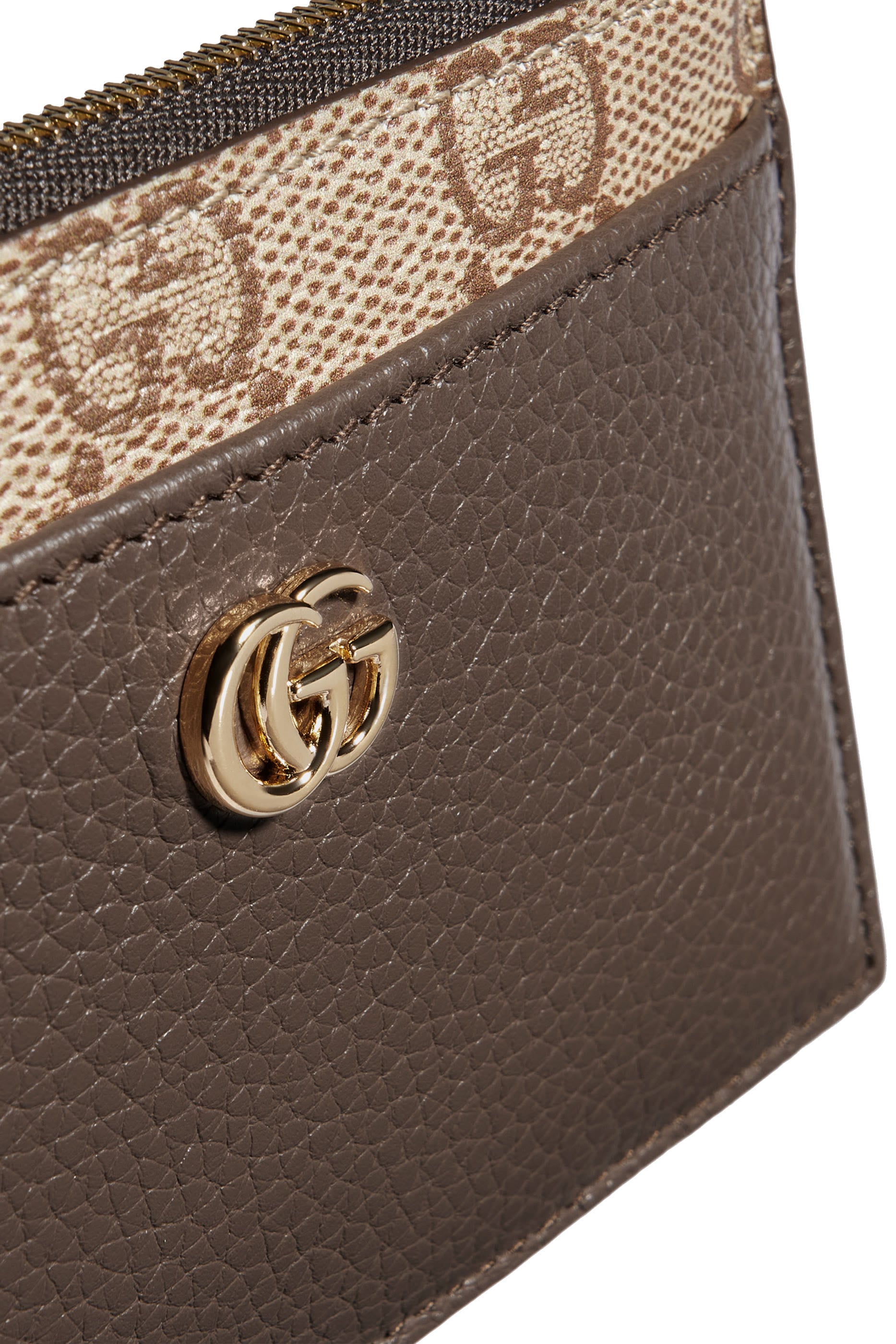 Bi-Color GG Marmont Zip Key Pouch