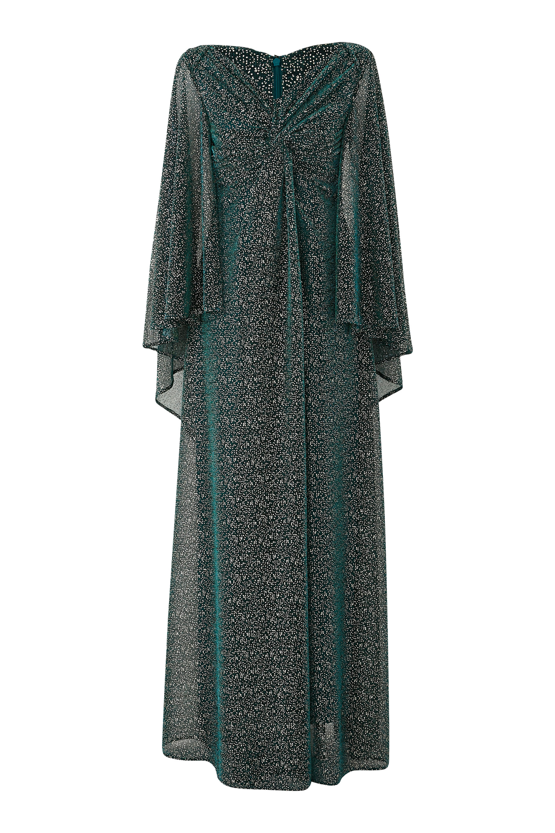 فستان طويل بأكمام كاب