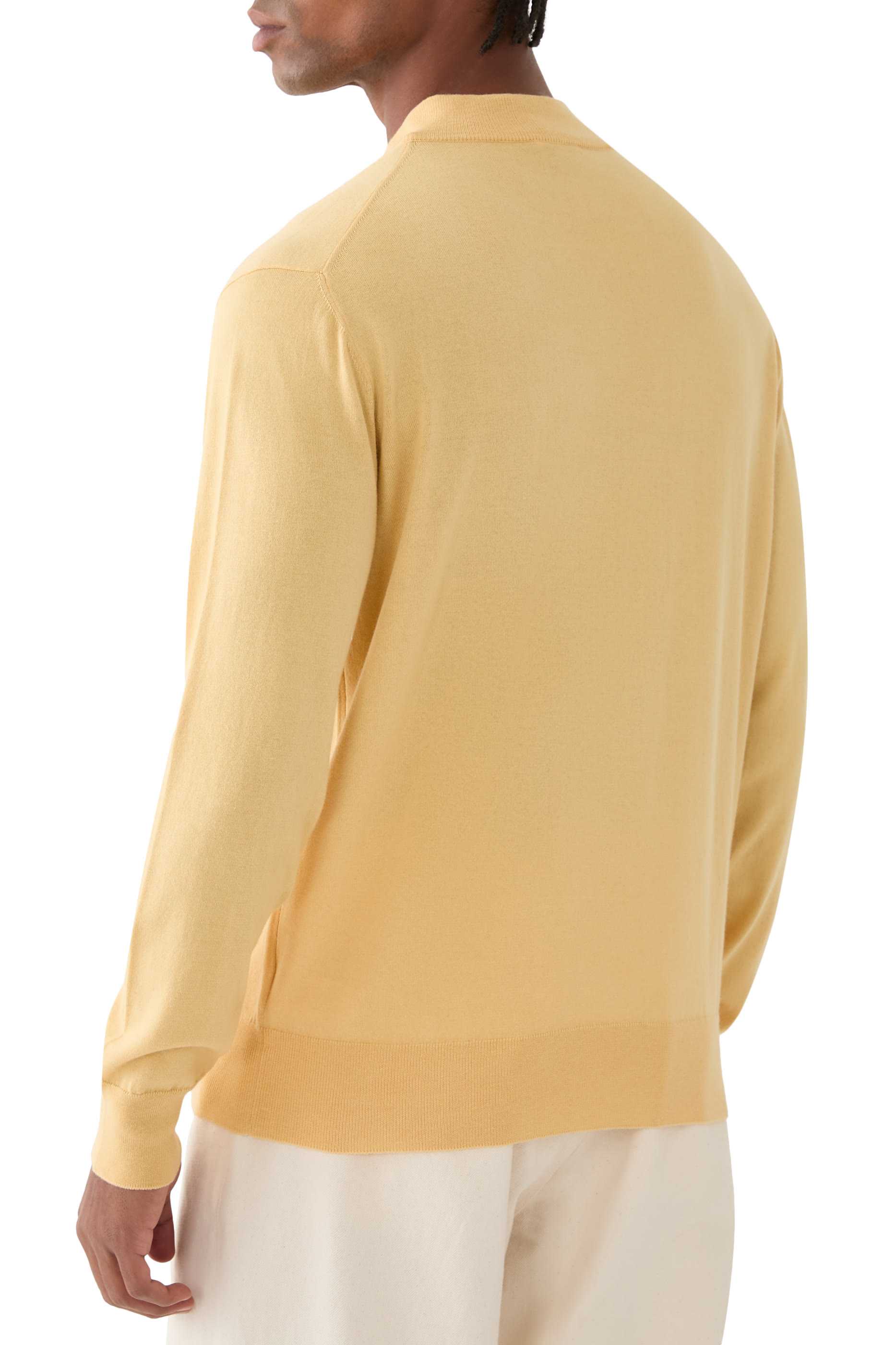 قميص بولو منسوج بربع سحاب قطن وكشمير