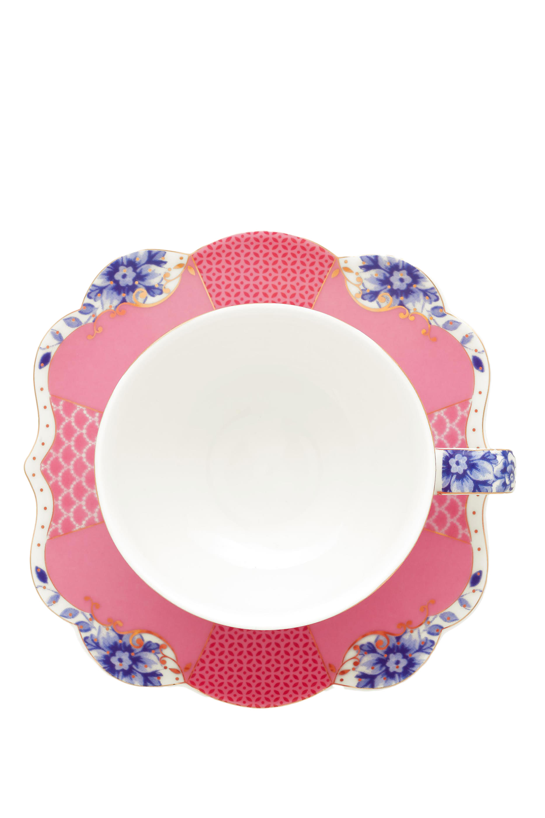 فنجان إسبريسو وطبق رويال باللون الوردي